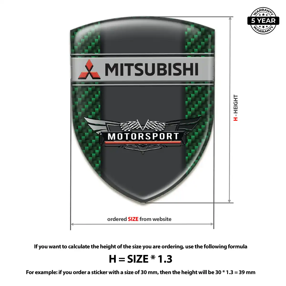 Mitsubishi Resin Emblem Sticker Elite Finish