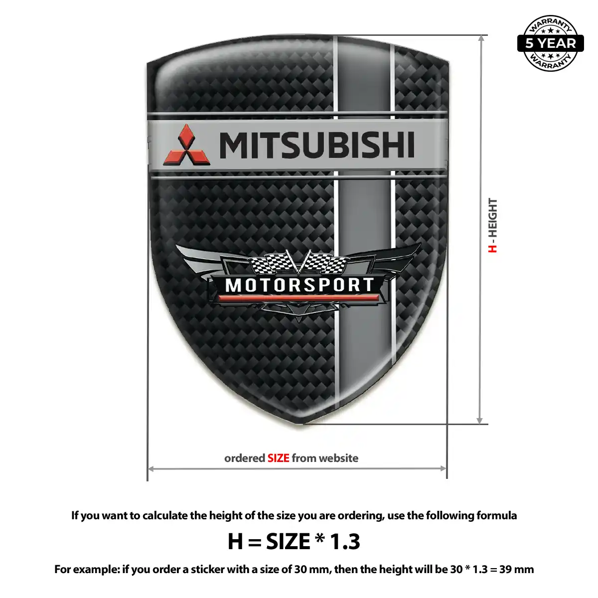 Mitsubishi Resin Emblem Sticker Exclusive Series