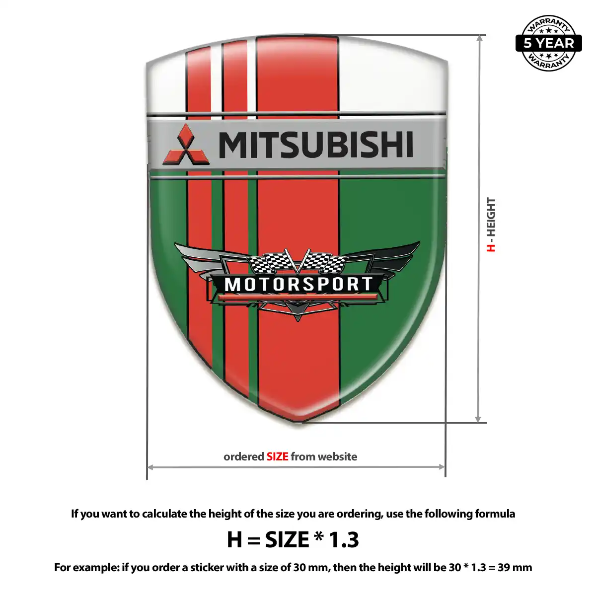 Mitsubishi Resin Emblem Sticker Noble Edition