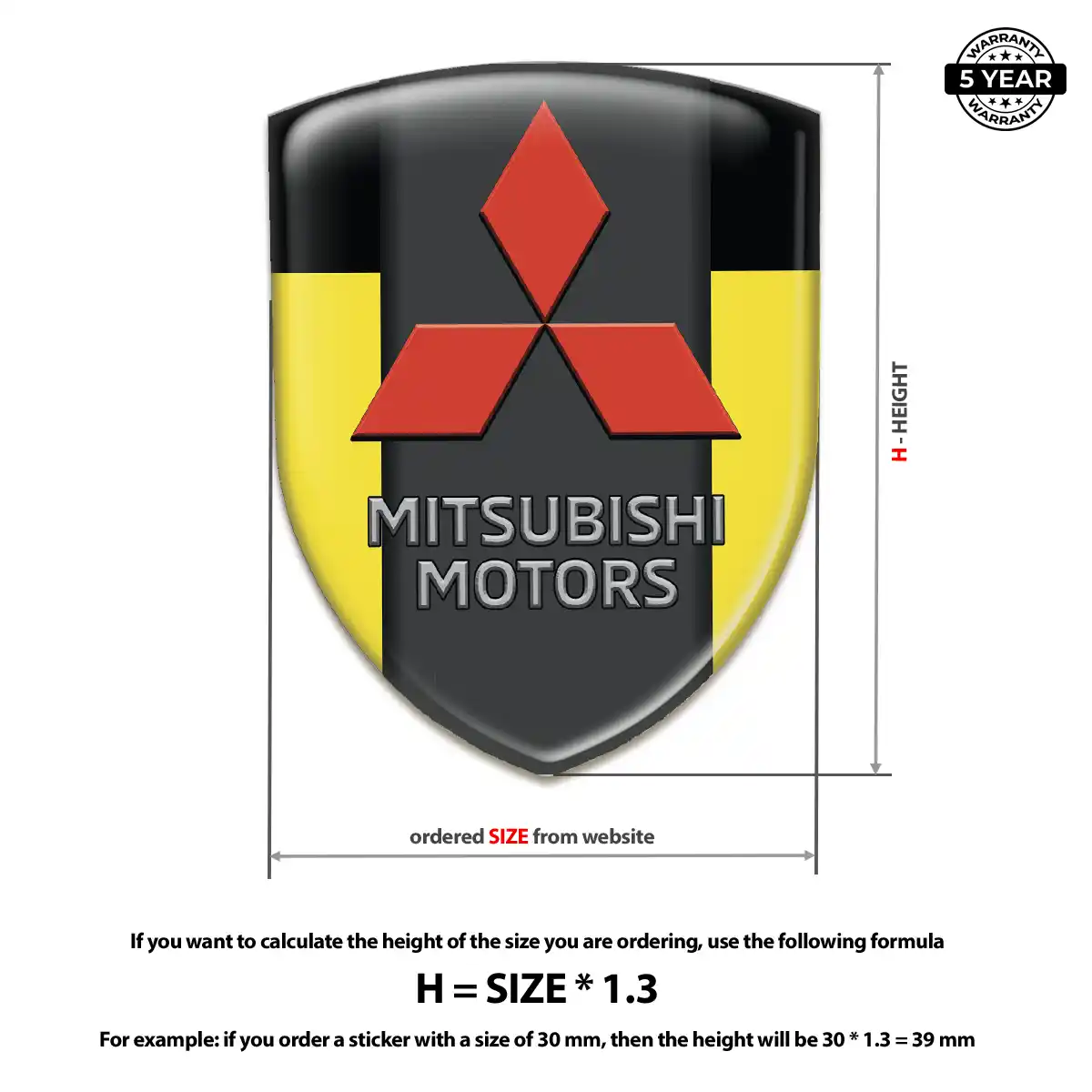 Mitsubishi Resin Emblem Sticker Prestige Line