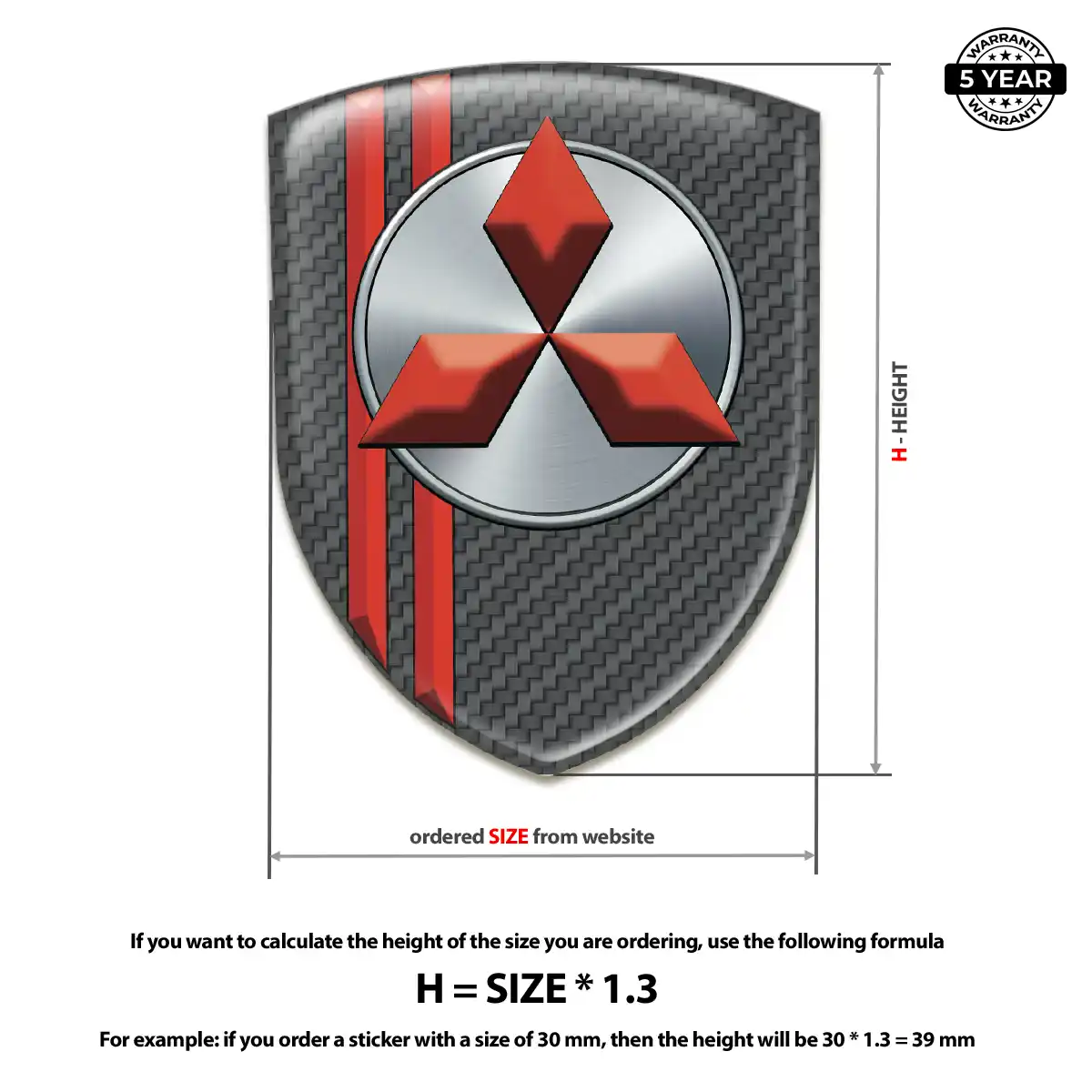 Mitsubishi Resin Emblem Sticker Prime Quality