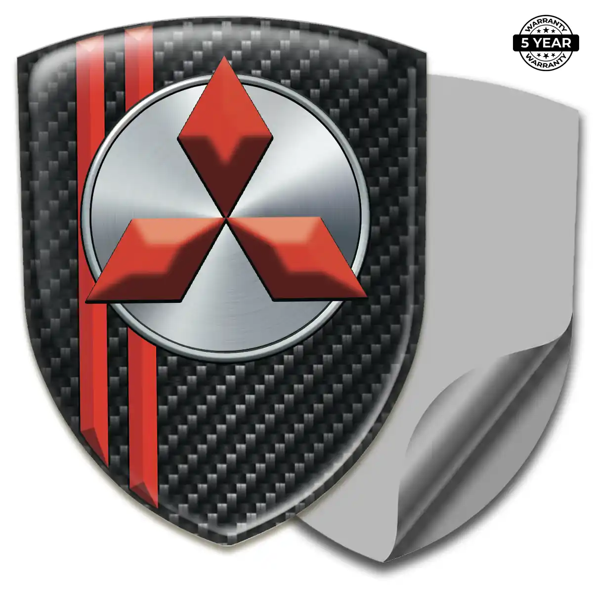 Mitsubishi Resin Emblem Sticker Refined Design
