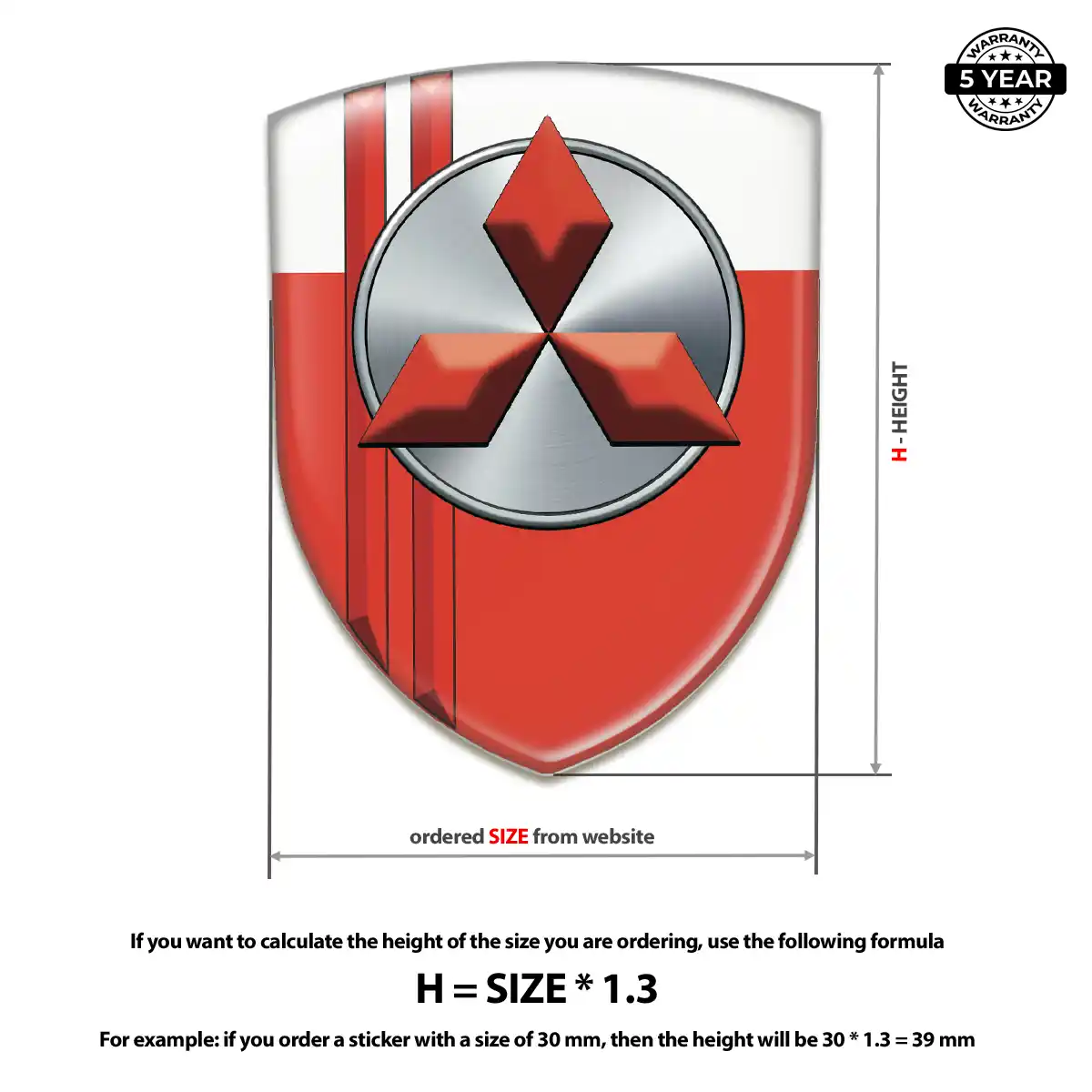 Mitsubishi Resin Emblem Sticker Signature Grade