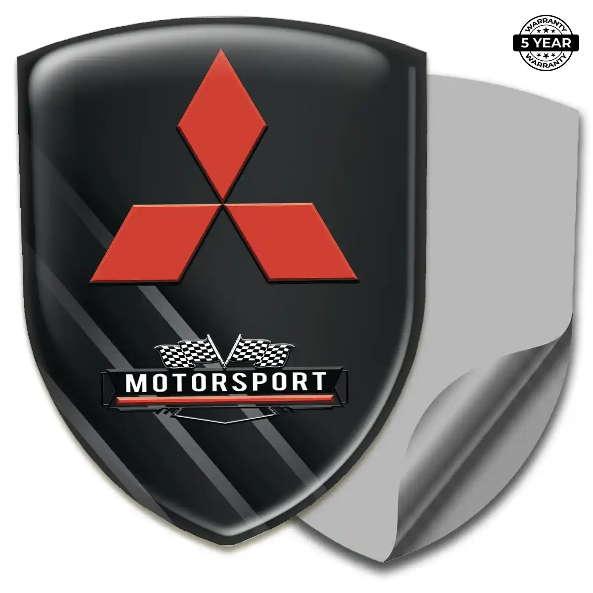 Mitsubishi Resin Emblem Sticker Sleek Style