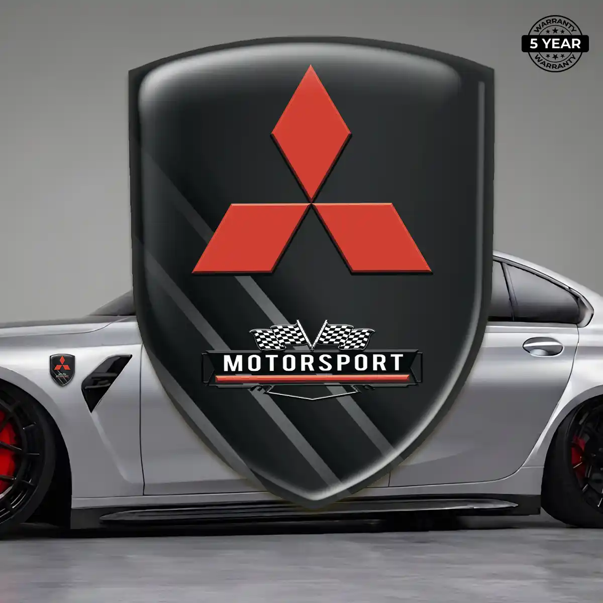 Mitsubishi Resin Emblem Sticker Sleek Style