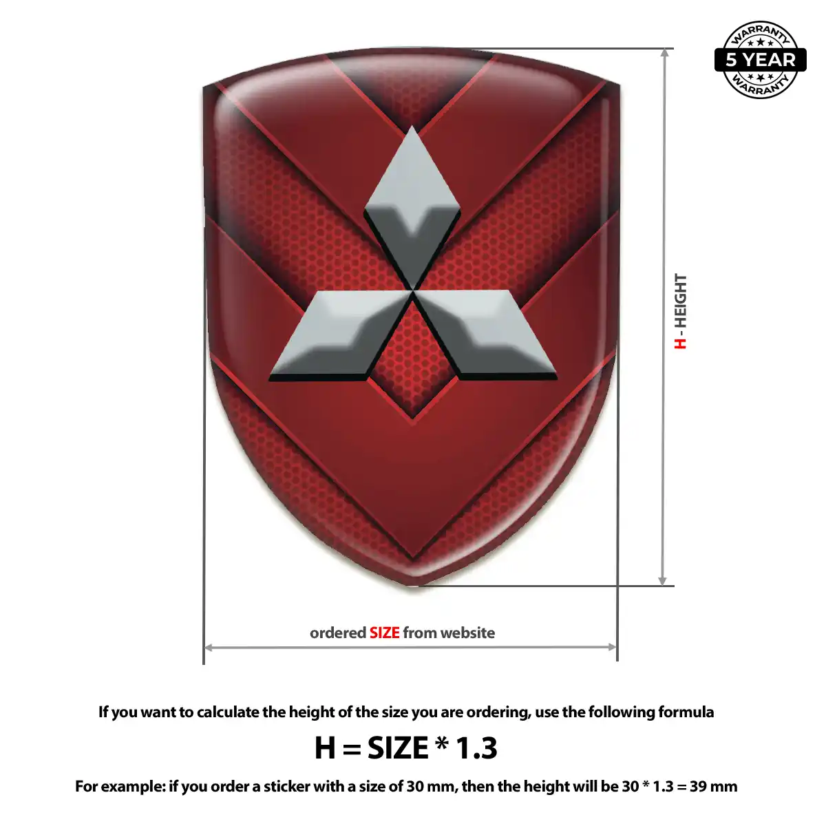 Mitsubishi Resin Emblem Sticker Superior Craft