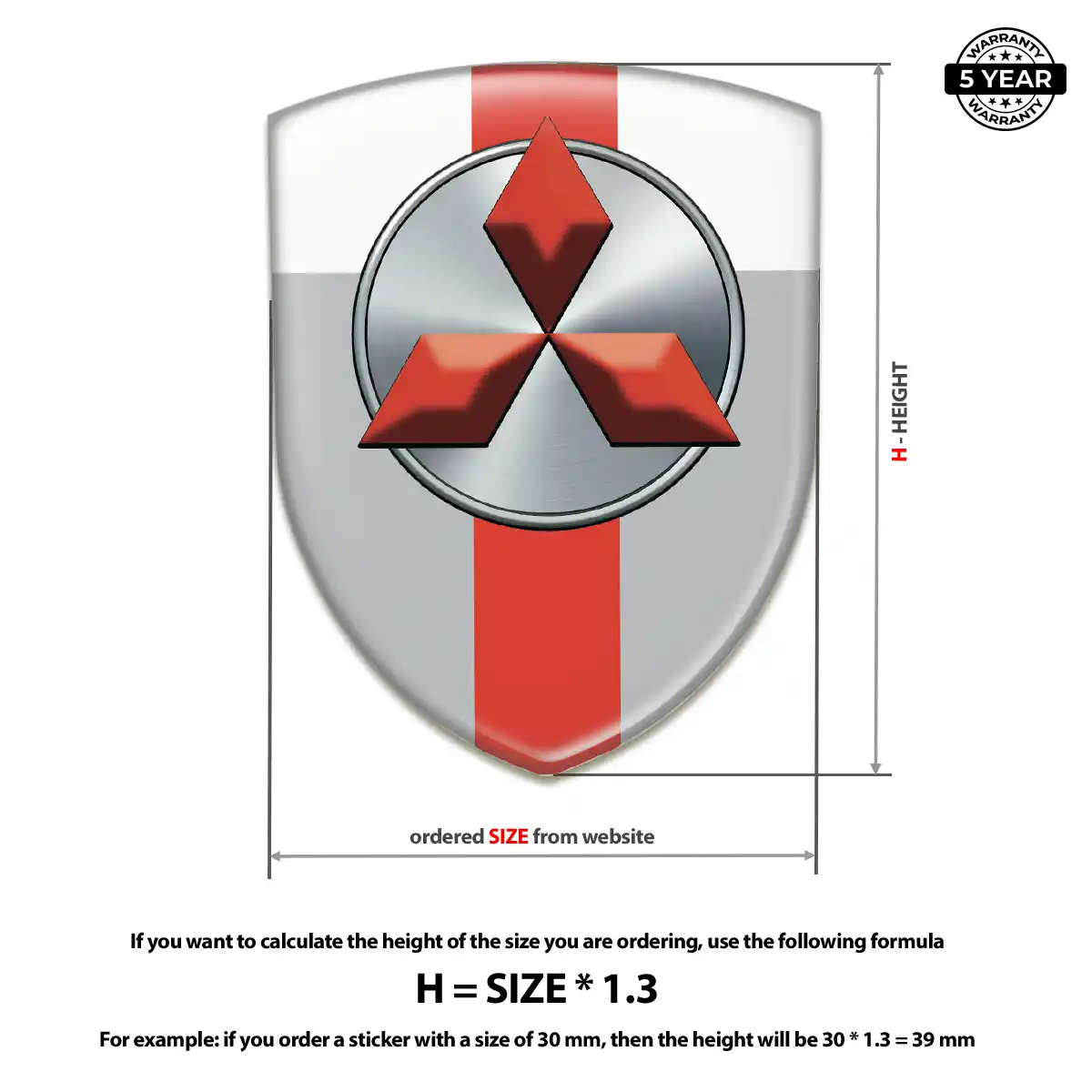 Mitsubishi Self Adhesive Emblem Sticker Deluxe Edition