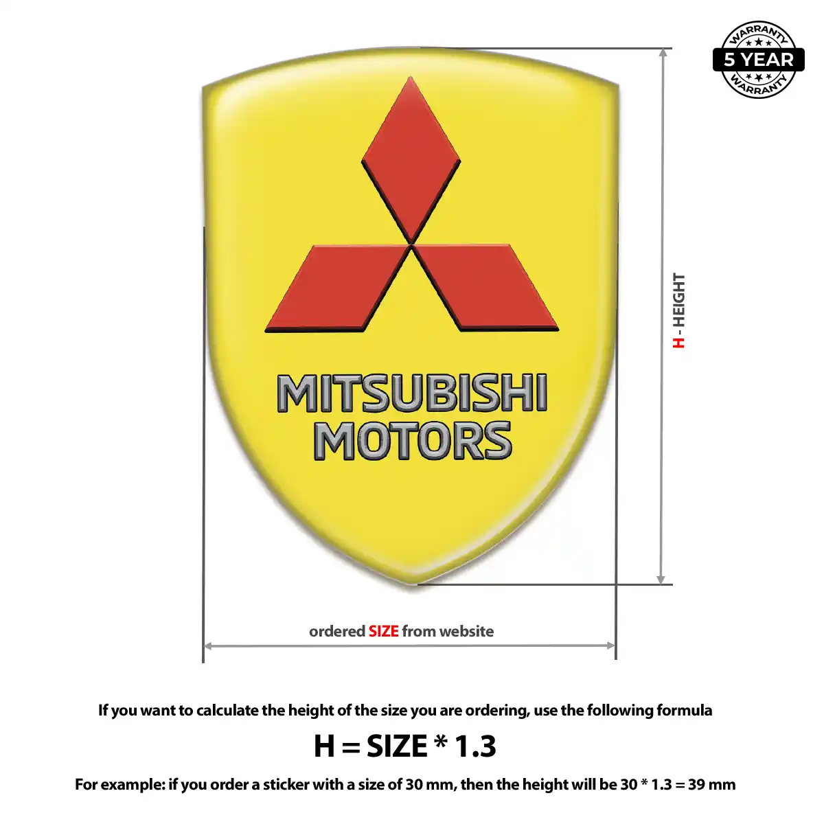 Mitsubishi Self Adhesive Emblem Sticker Exclusive Series