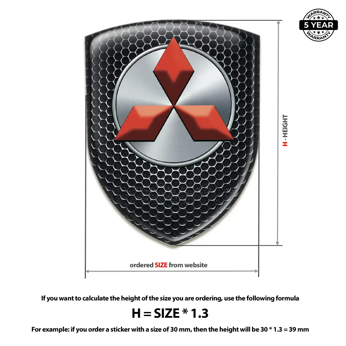 Mitsubishi Self Adhesive Emblem Sticker Prestige Line