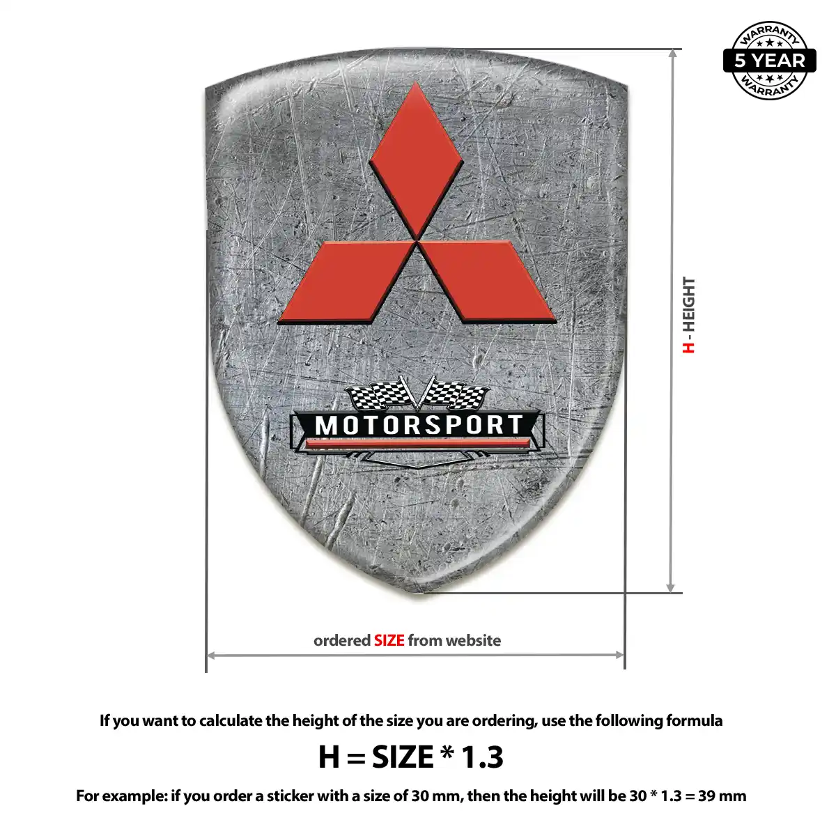 Mitsubishi Self Adhesive Emblem Sticker Prime Quality