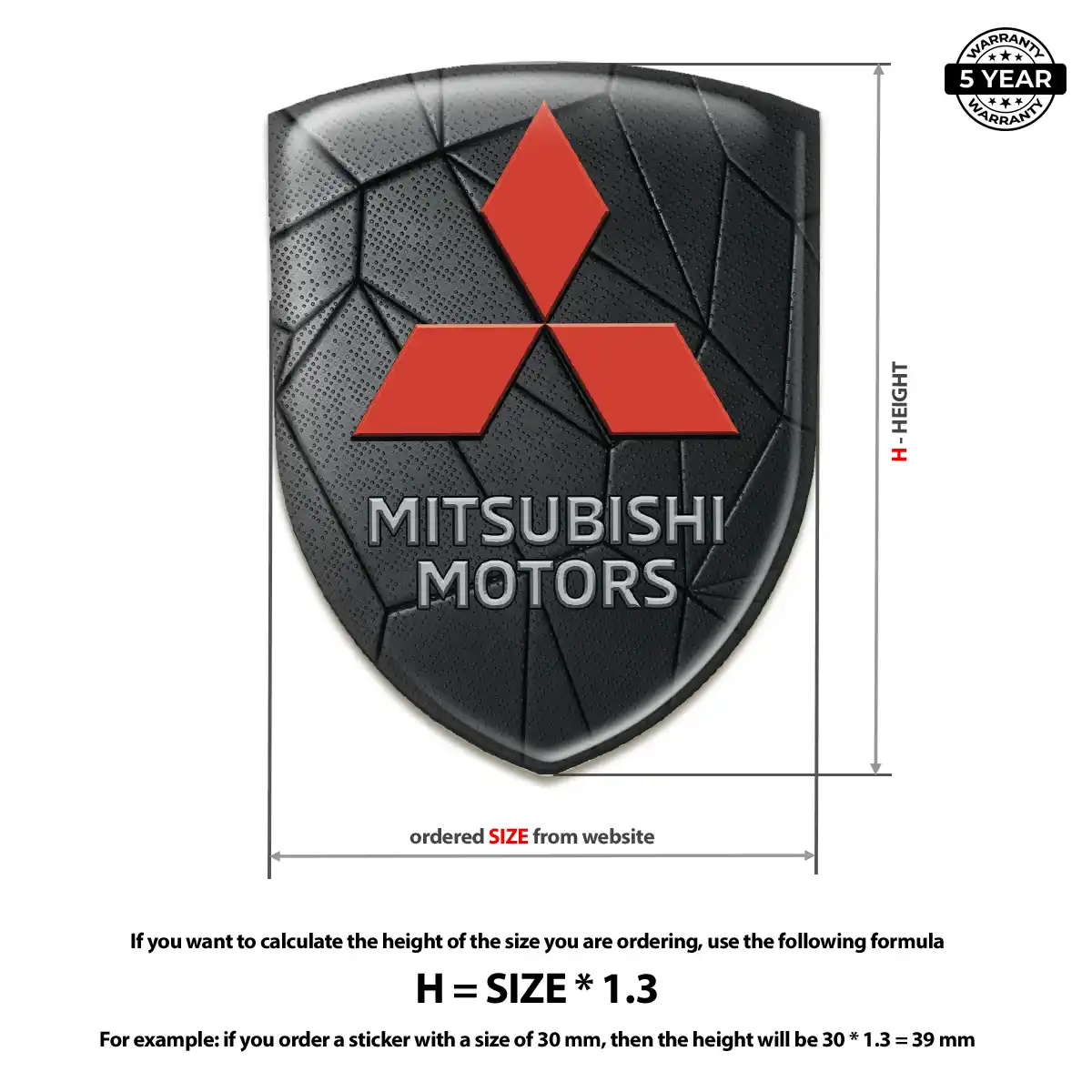 Mitsubishi Self Adhesive Emblem Sticker Refined Design