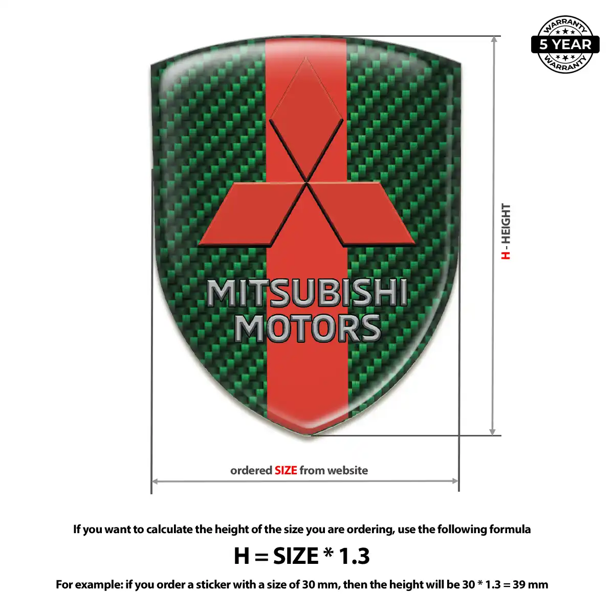 Mitsubishi Self Adhesive Emblem Sticker Signature Grade