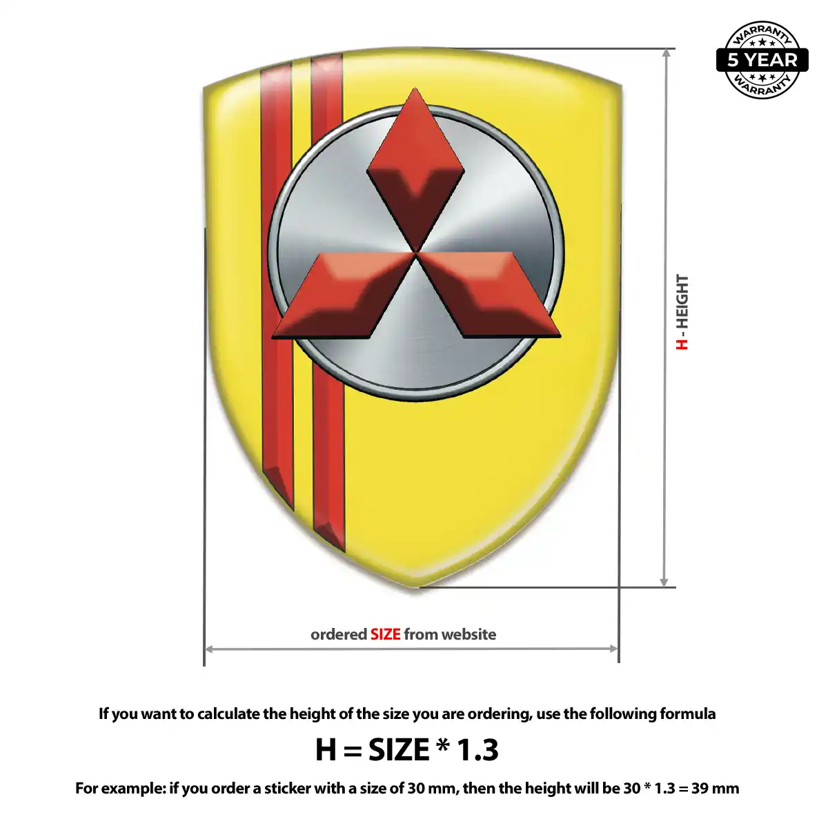 Mitsubishi Self Adhesive Emblem Sticker Superior Craft