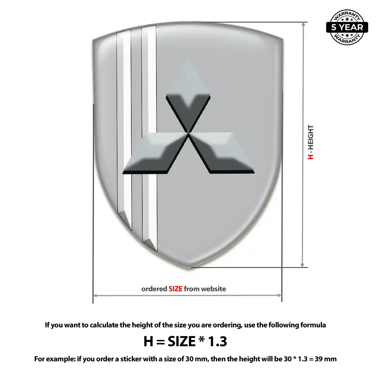 Mitsubishi Silicone Badge Elite Finish