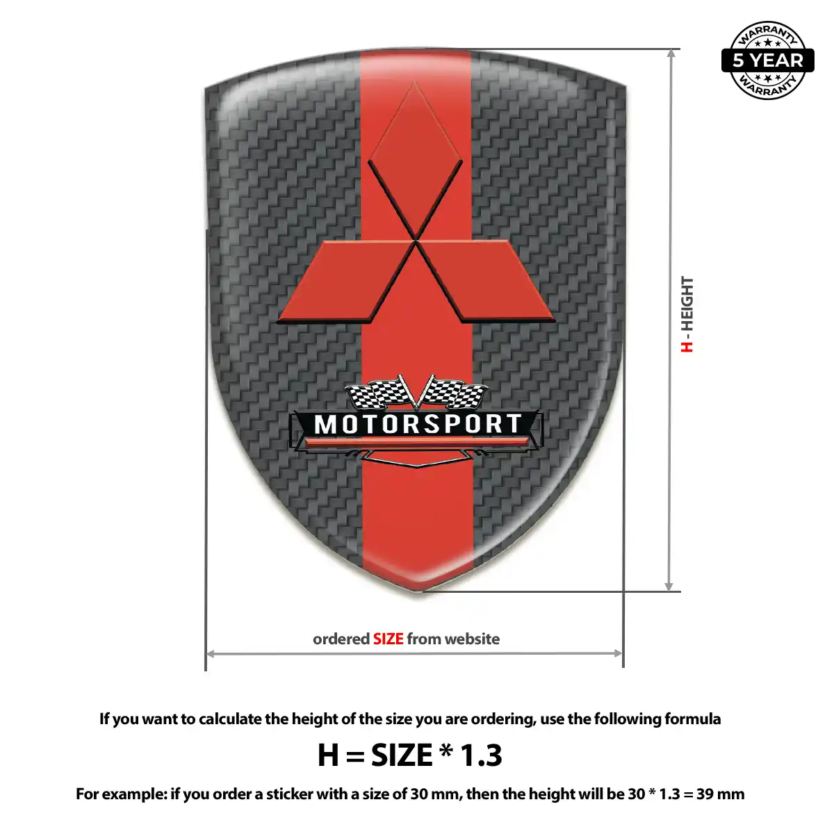 Mitsubishi Silicone Sticker Prestige Line