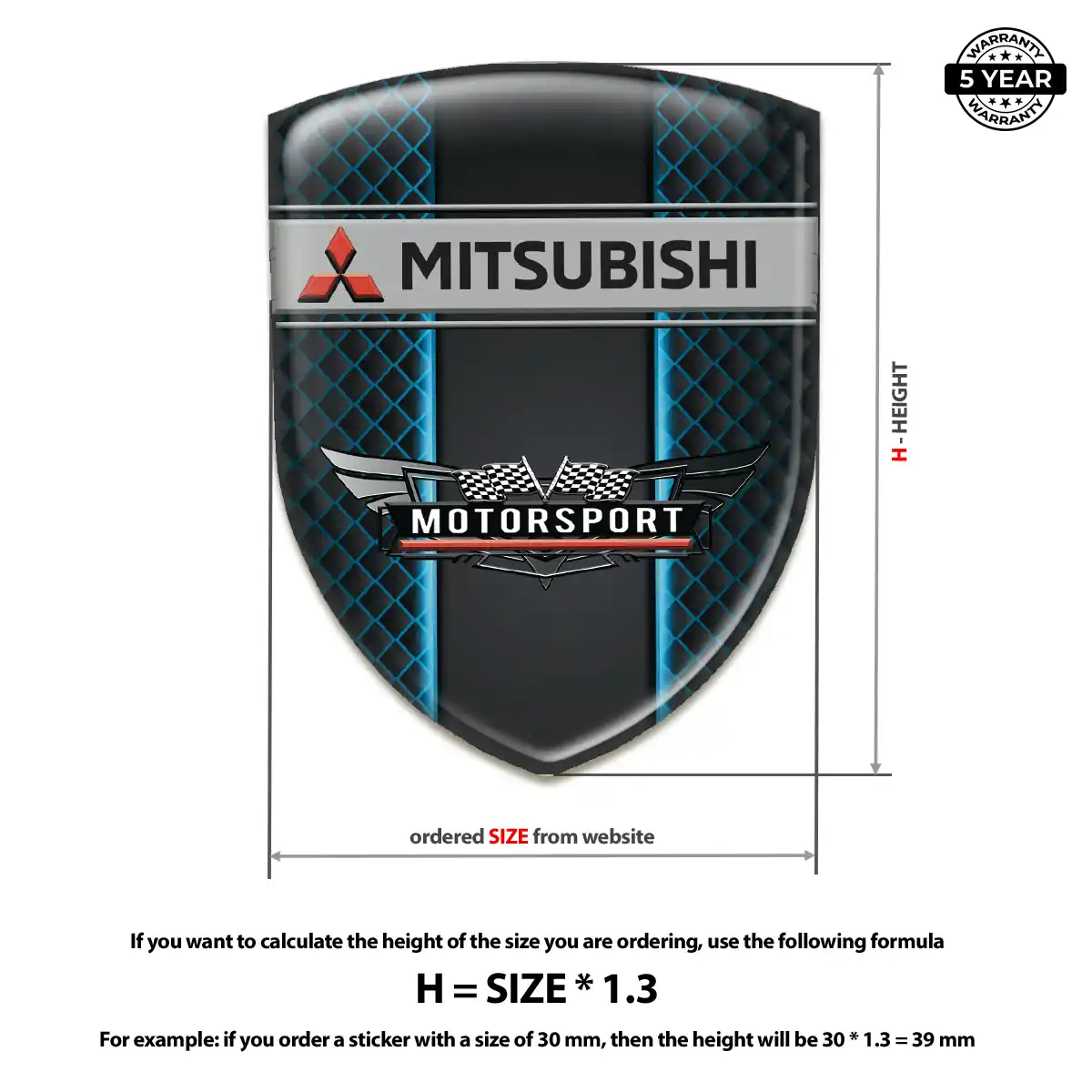 Mitsubishi Vehicle Logo Sticker Deluxe Edition