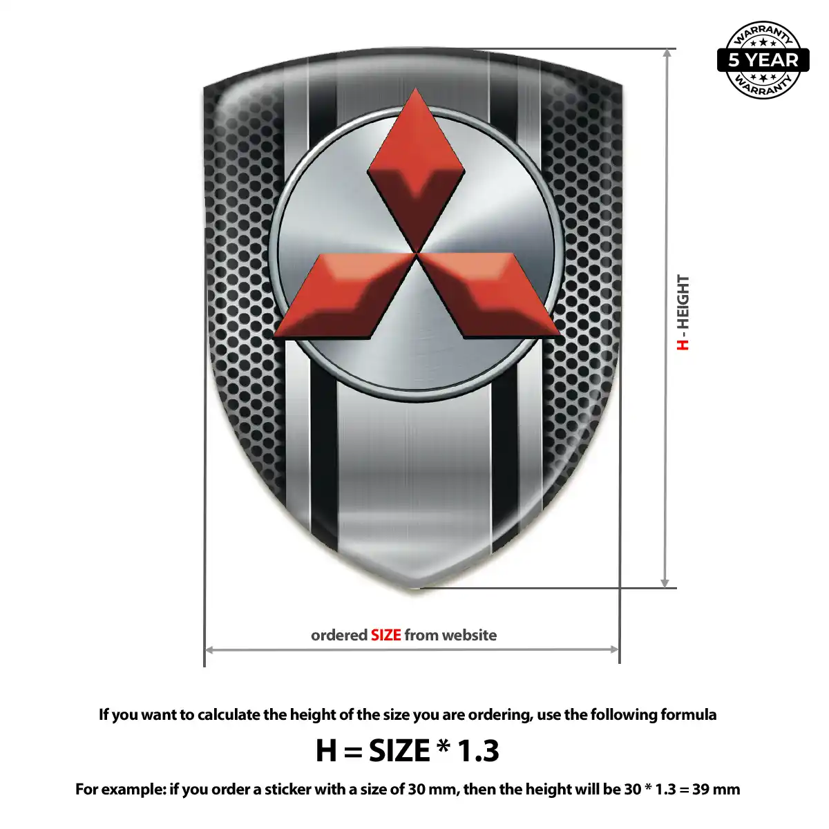 Mitsubishi Vehicle Logo Sticker Elite Finish
