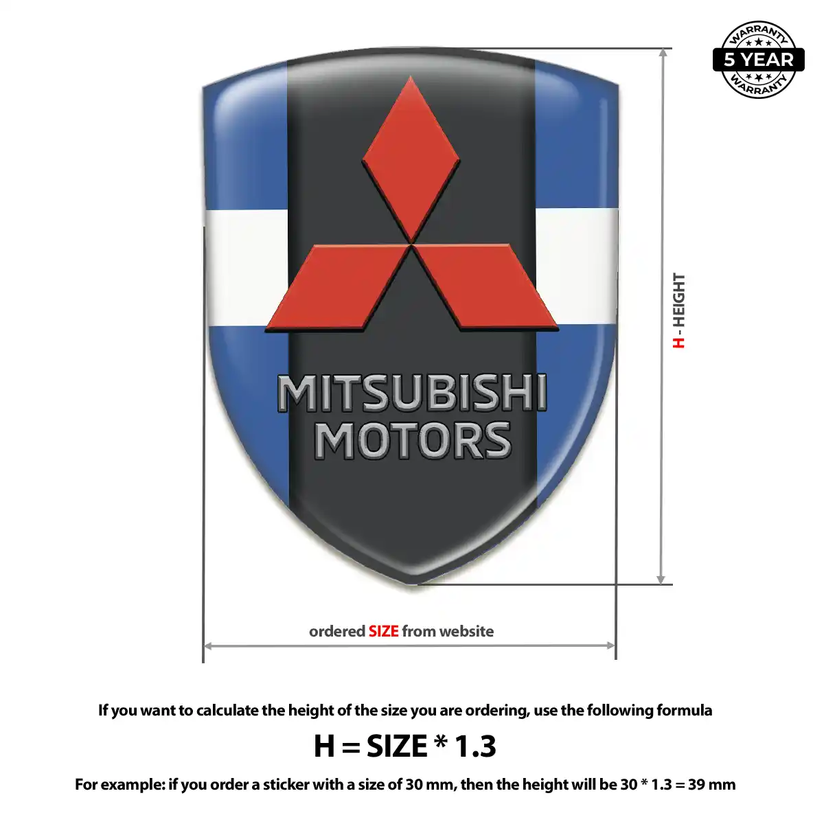 Mitsubishi Vehicle Logo Sticker Signature Grade