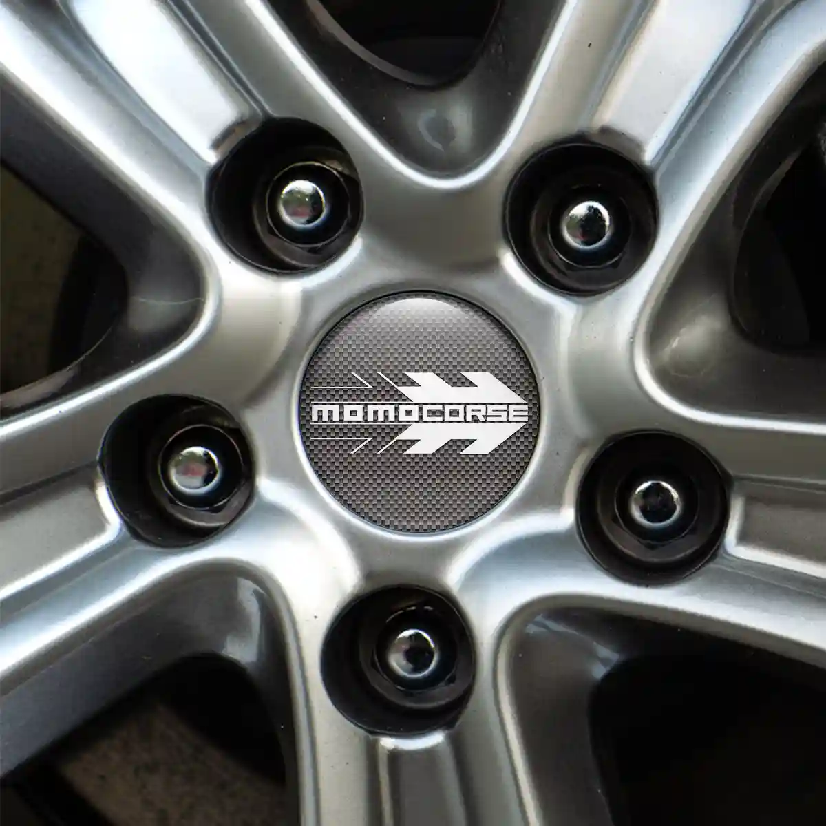 MOMO Logo Silicone Emblem Self-Adhesive Refined Design