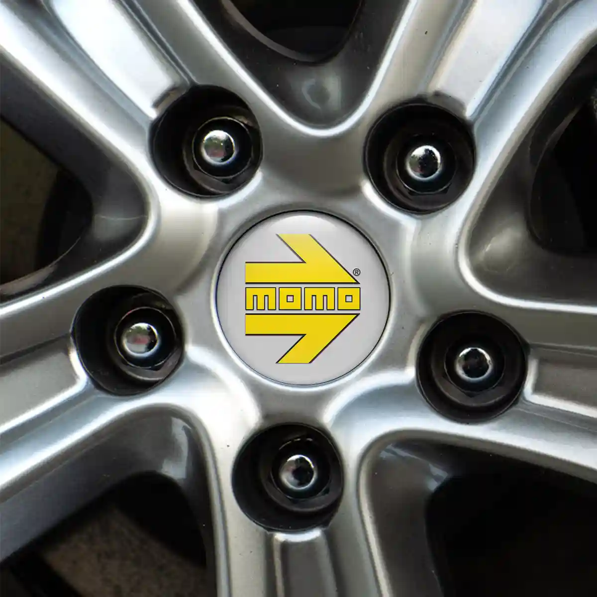 MOMO Logo Silicone Sticker Refined Design