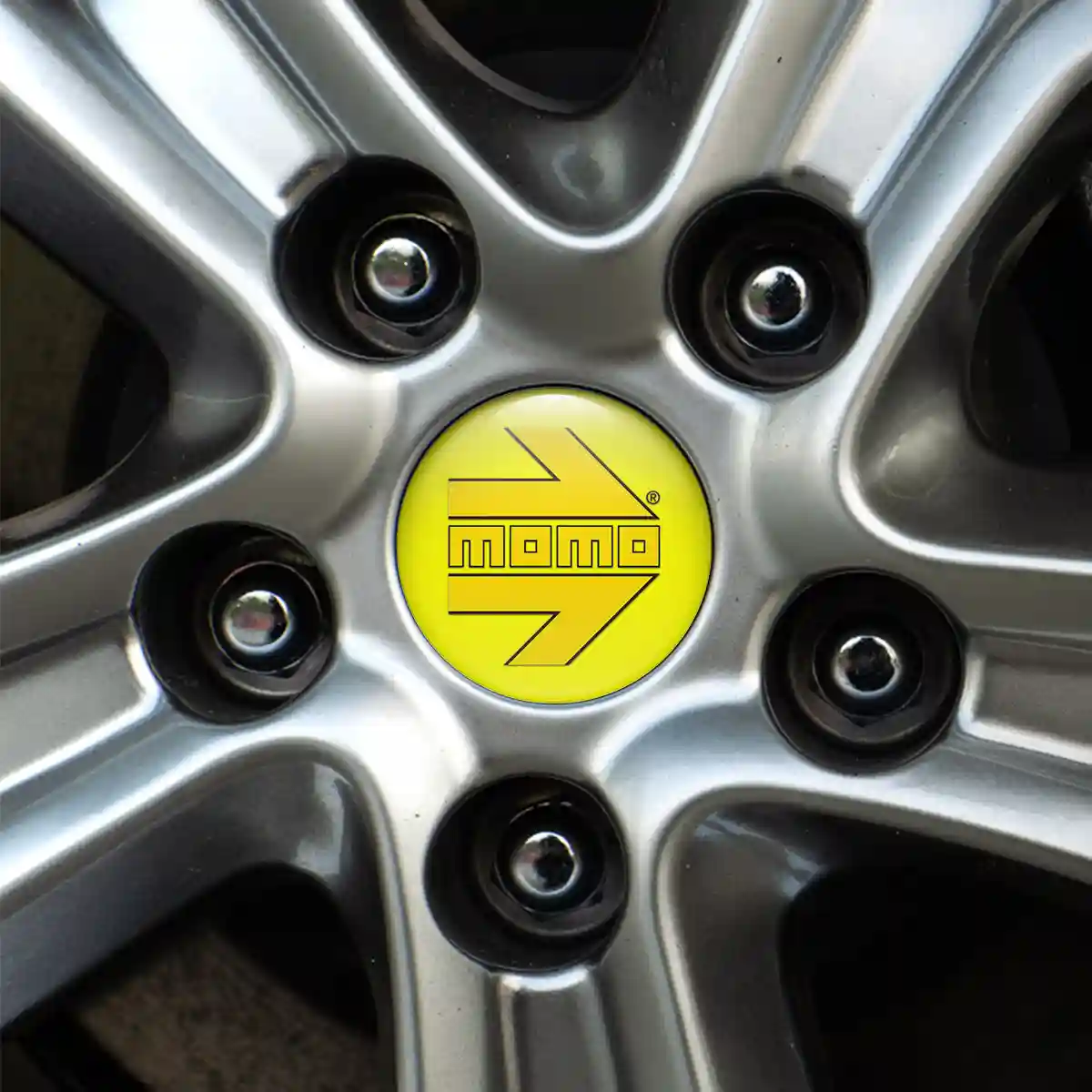 MOMO Logo Silicone Sticker Self-Adhesive Elite Finish