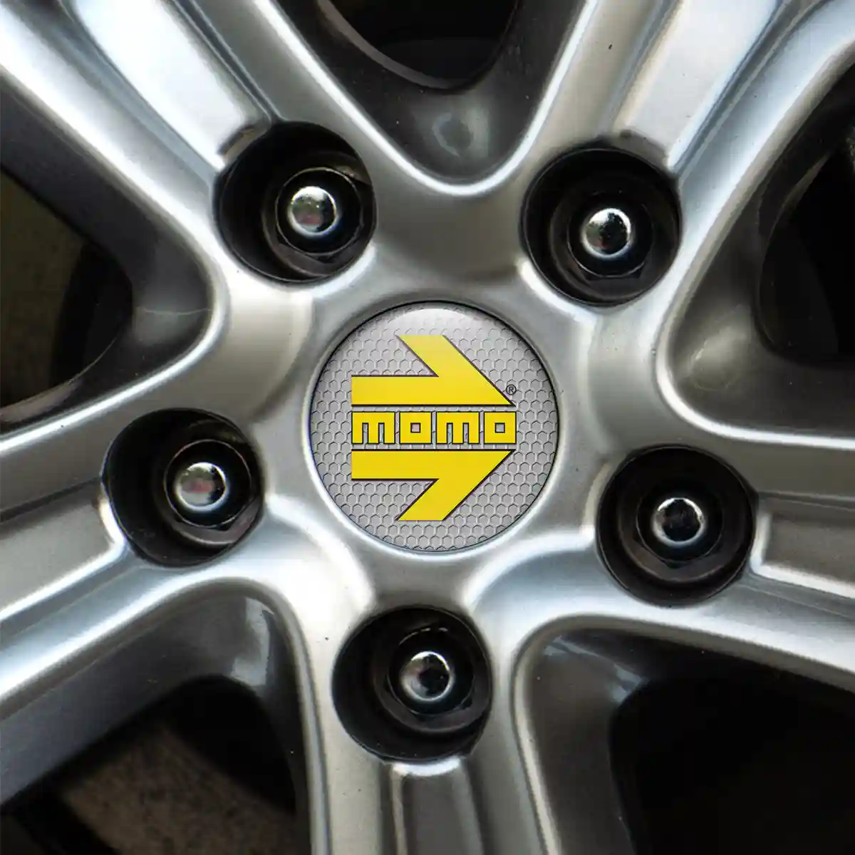 MOMO Logo Silicone Sticker Self-Adhesive Sleek Style