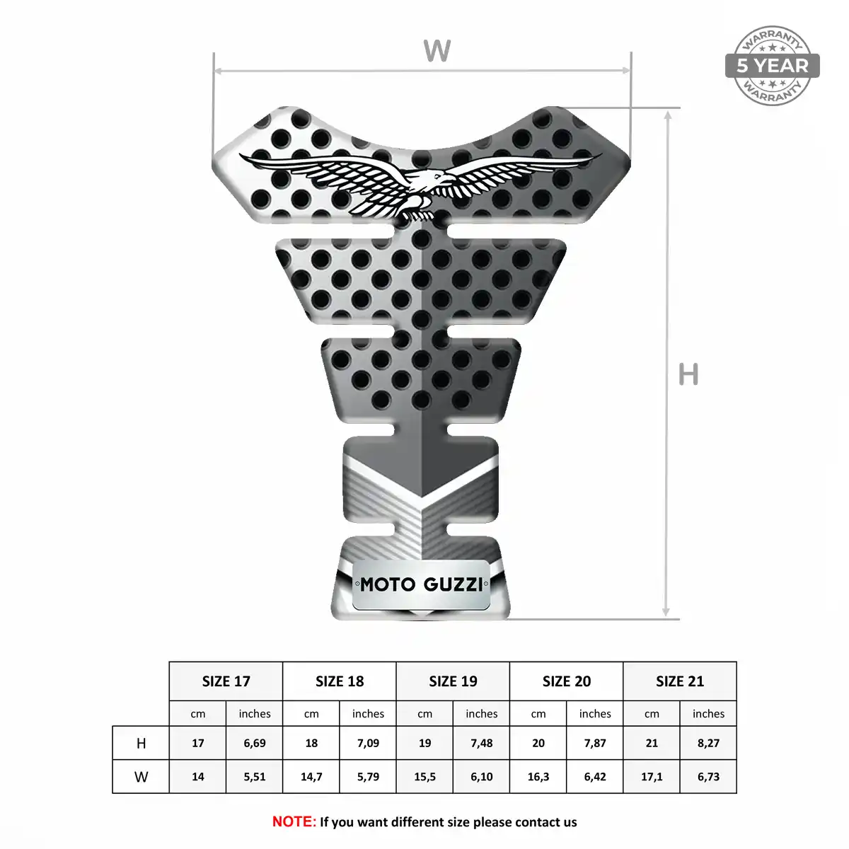 Moto Guzzi 3D Domed Tank Pad Superior Craft