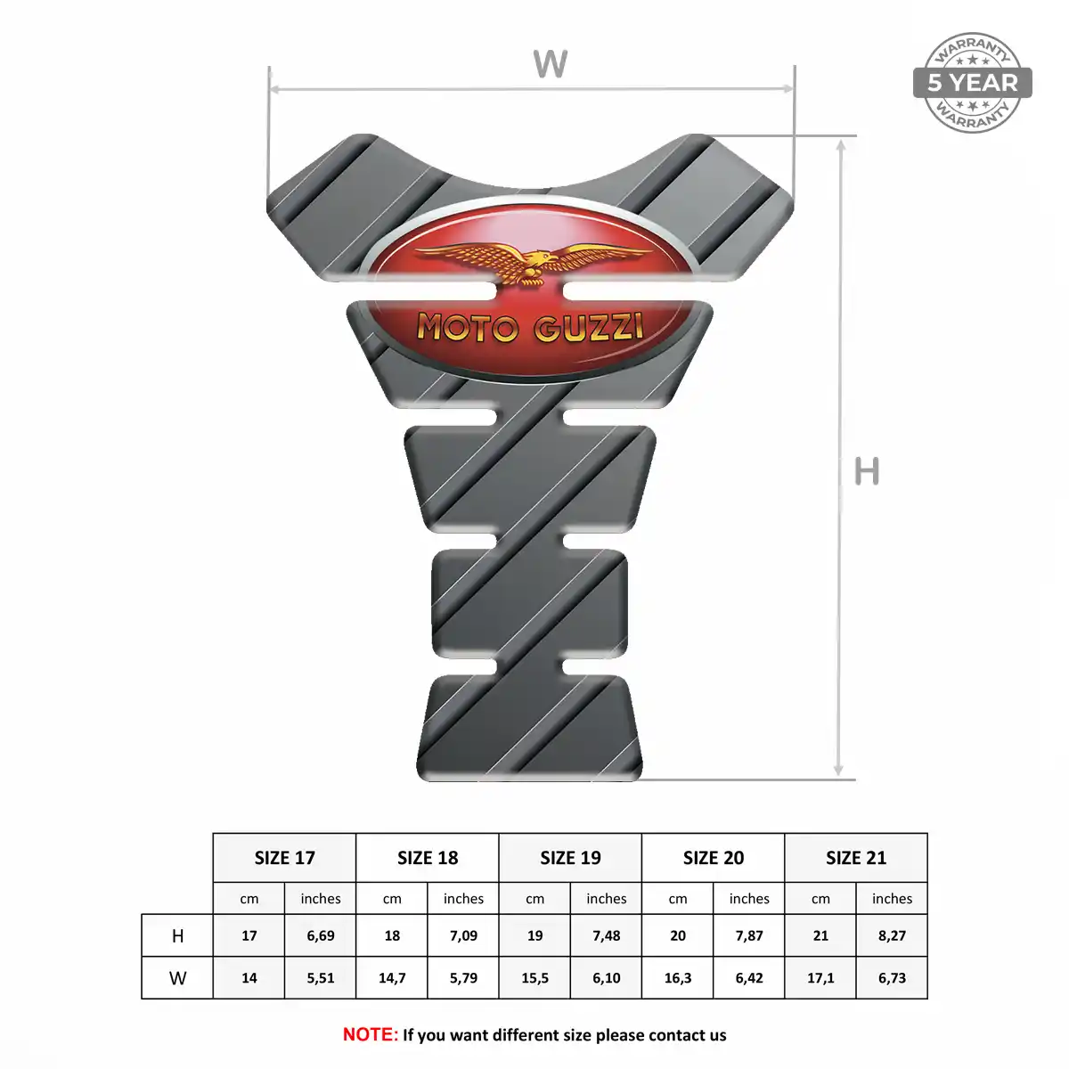 Moto Guzzi 3D Tank Pad Sleek Style