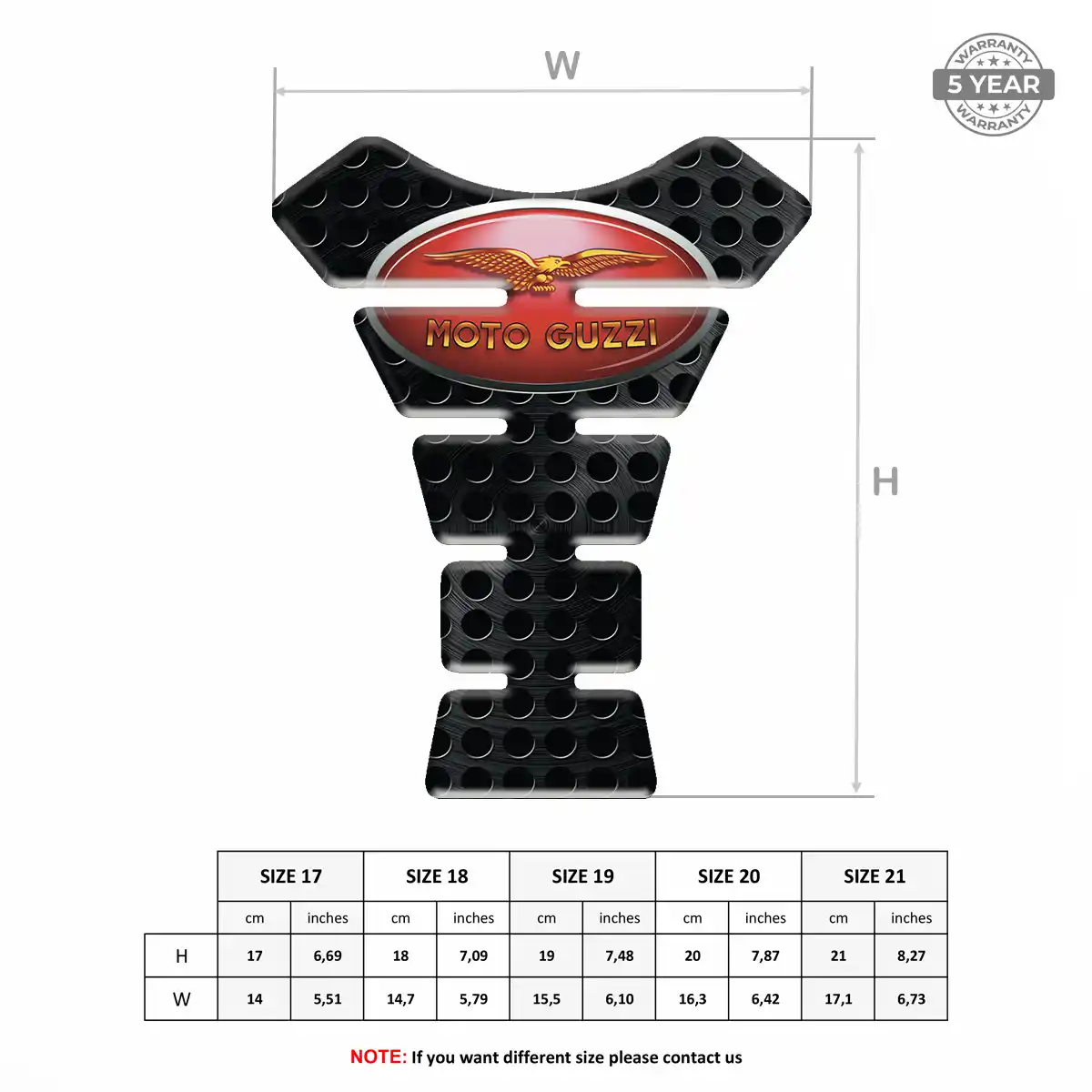 Moto Guzzi Domed Tank Pad Prime Quality