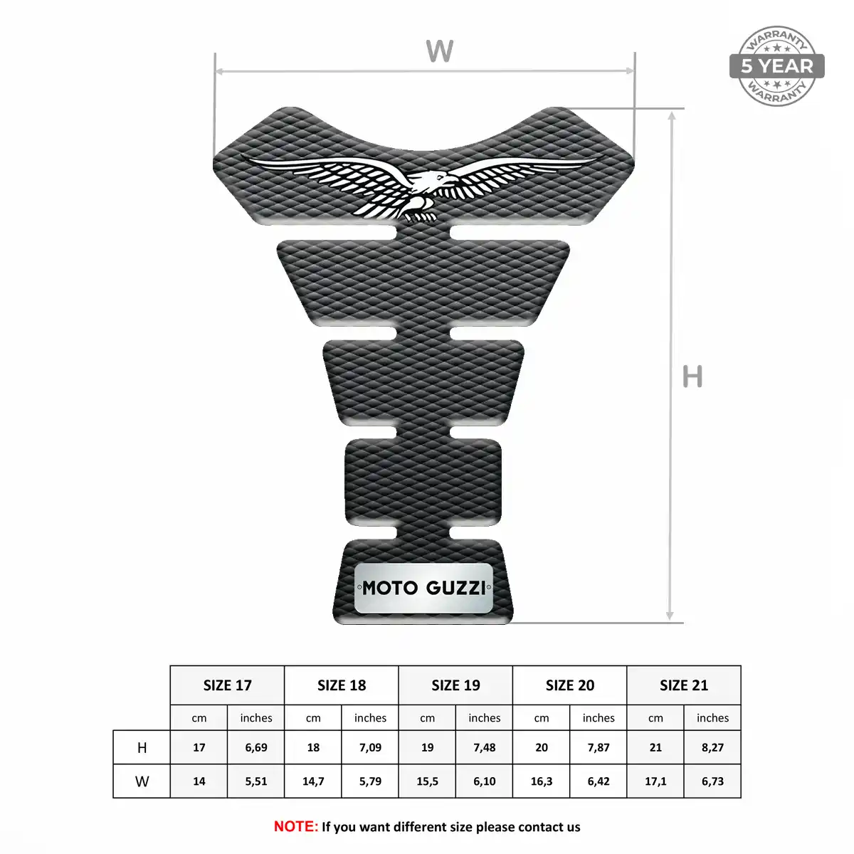 Moto Guzzi Domed Tank Pad Sleek Style