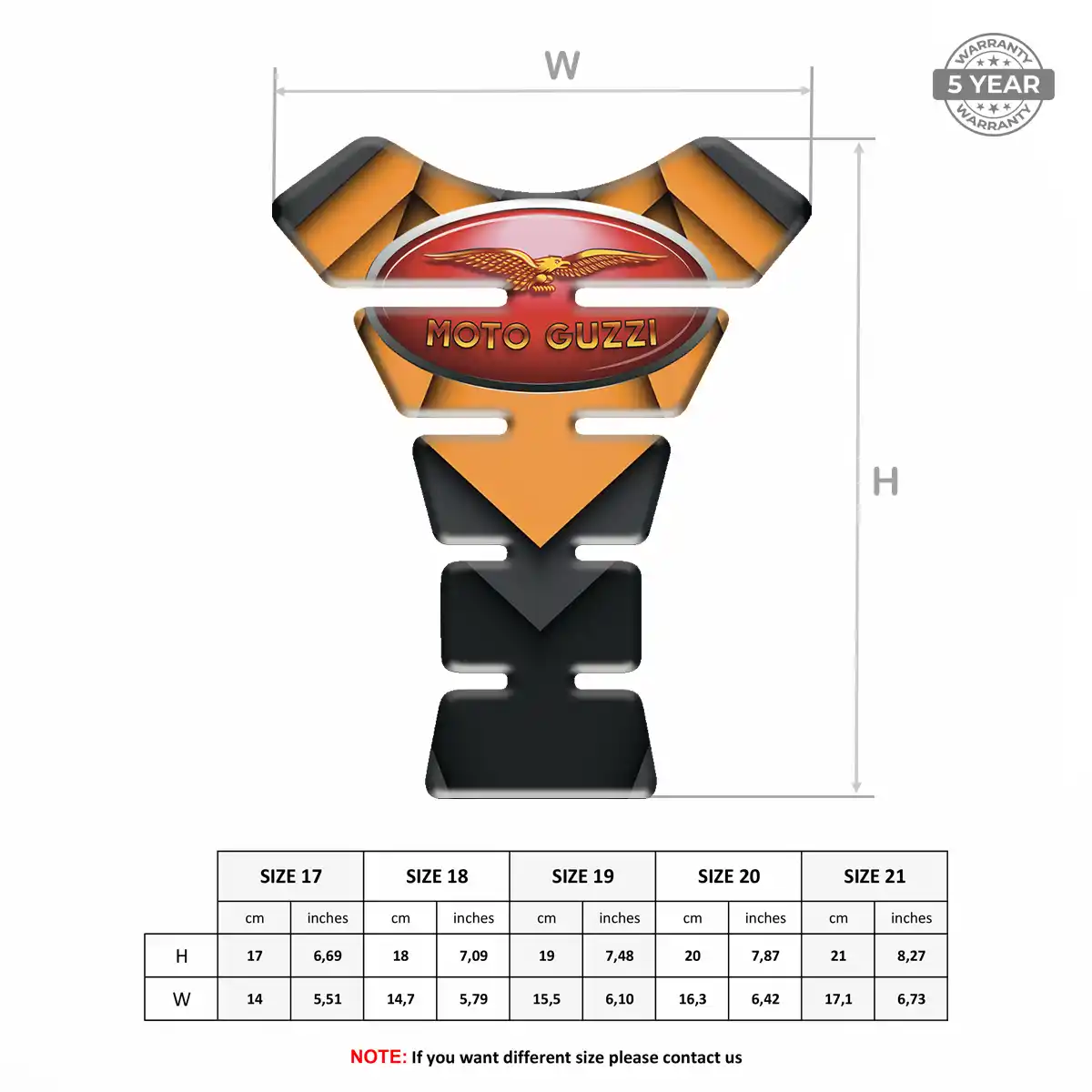 Moto Guzzi Domed Tank Protector Elite Finish