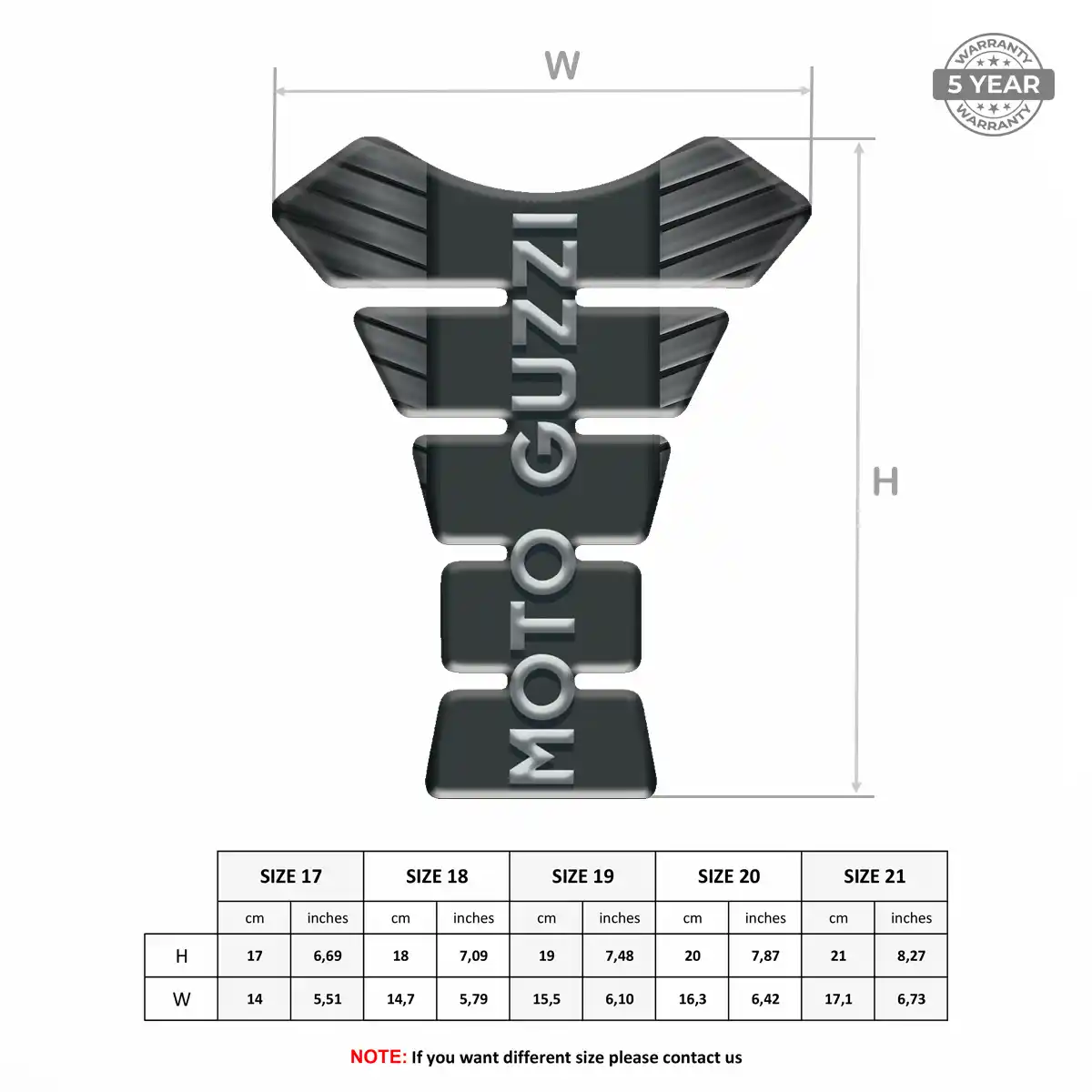 Moto Guzzi Domed Tank Sticker Elite Finish