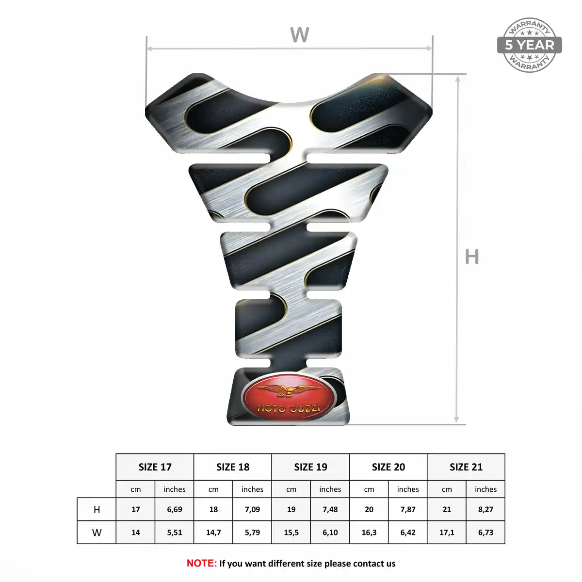 Moto Guzzi Domed Tank Sticker Refined Design