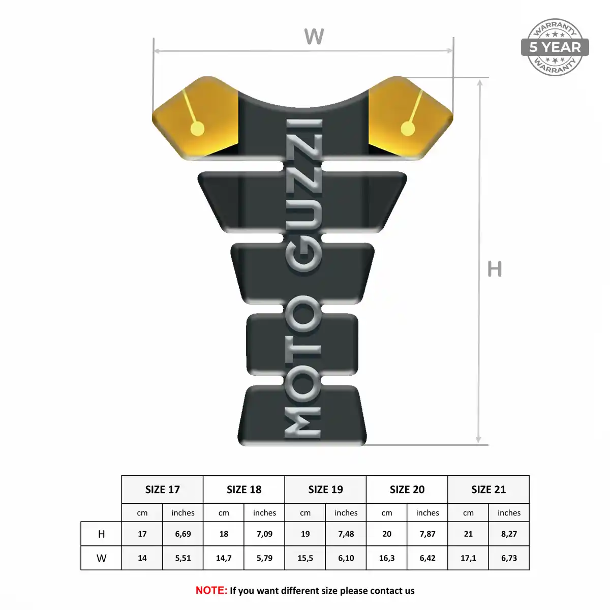Moto Guzzi Motorcycle Tank Decal Elite Finish