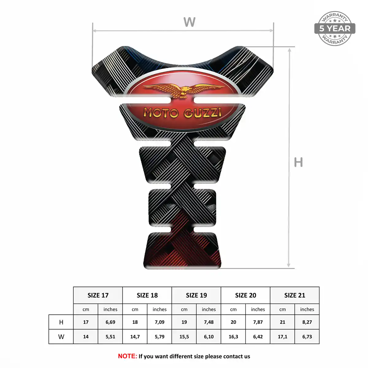 Moto Guzzi Motorcycle Tank Pad Elite Finish