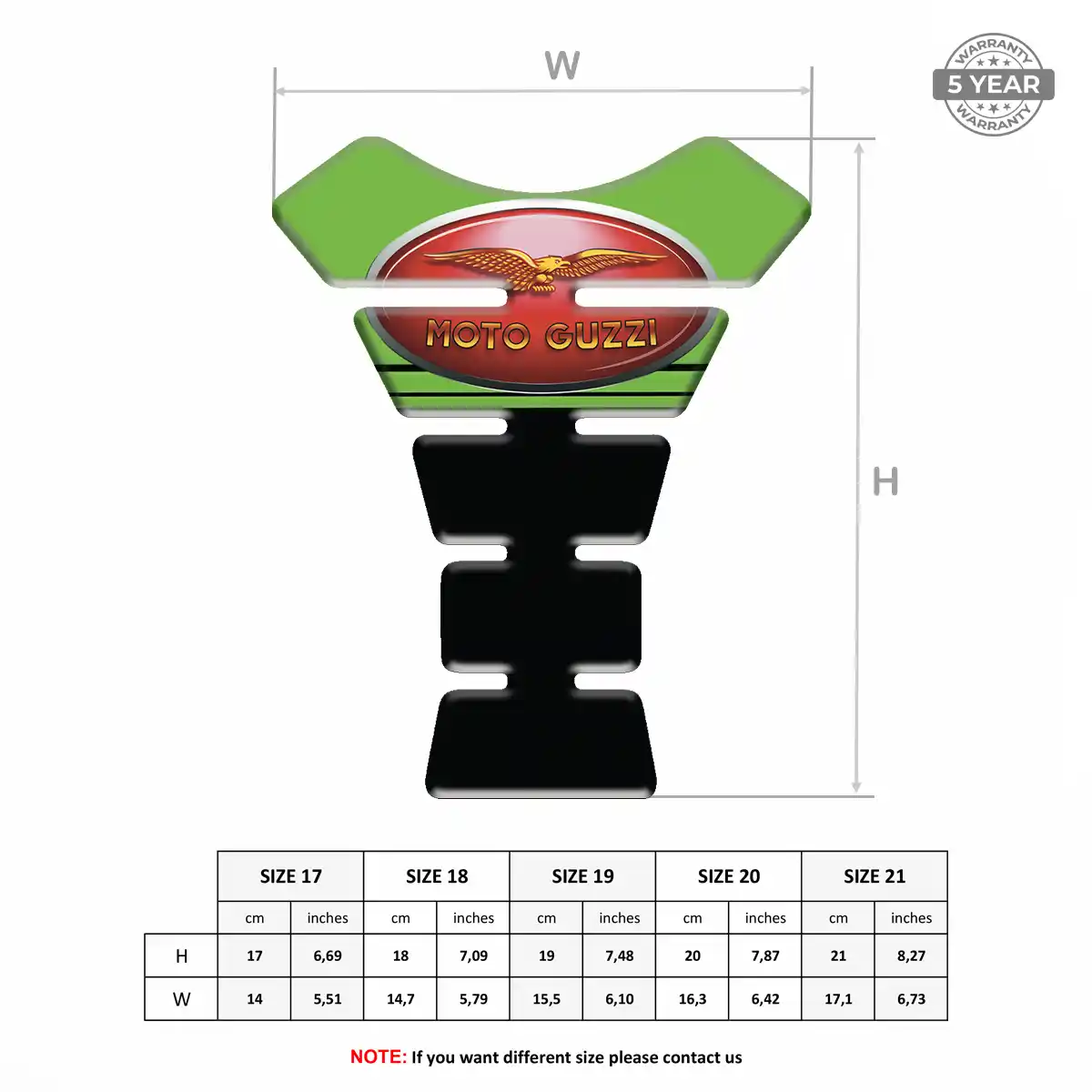 Moto Guzzi Motorcycle Tank Sticker Elite Finish