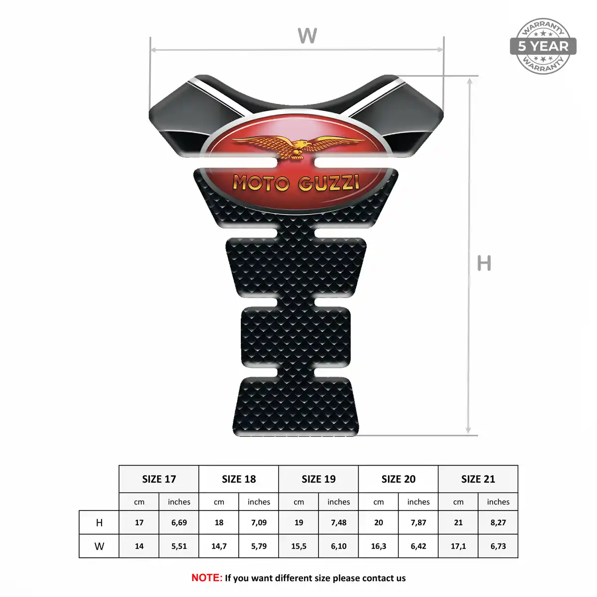 Moto Guzzi Resin Tank Pad Sleek Style