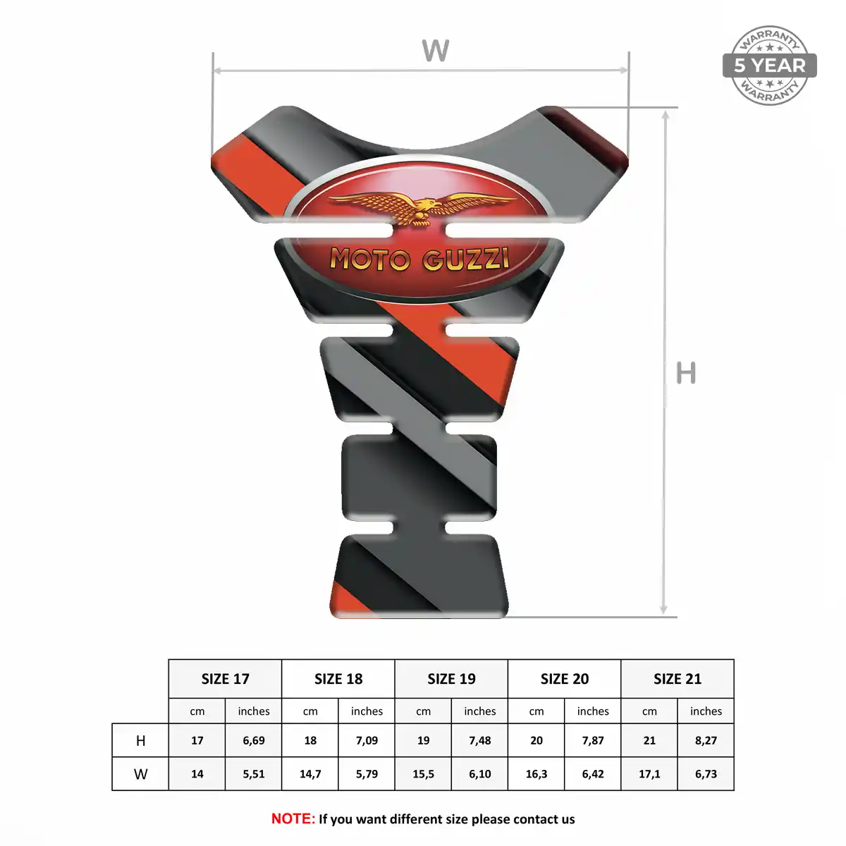 Moto Guzzi Self Adhesive Tank Pad Elite Finish