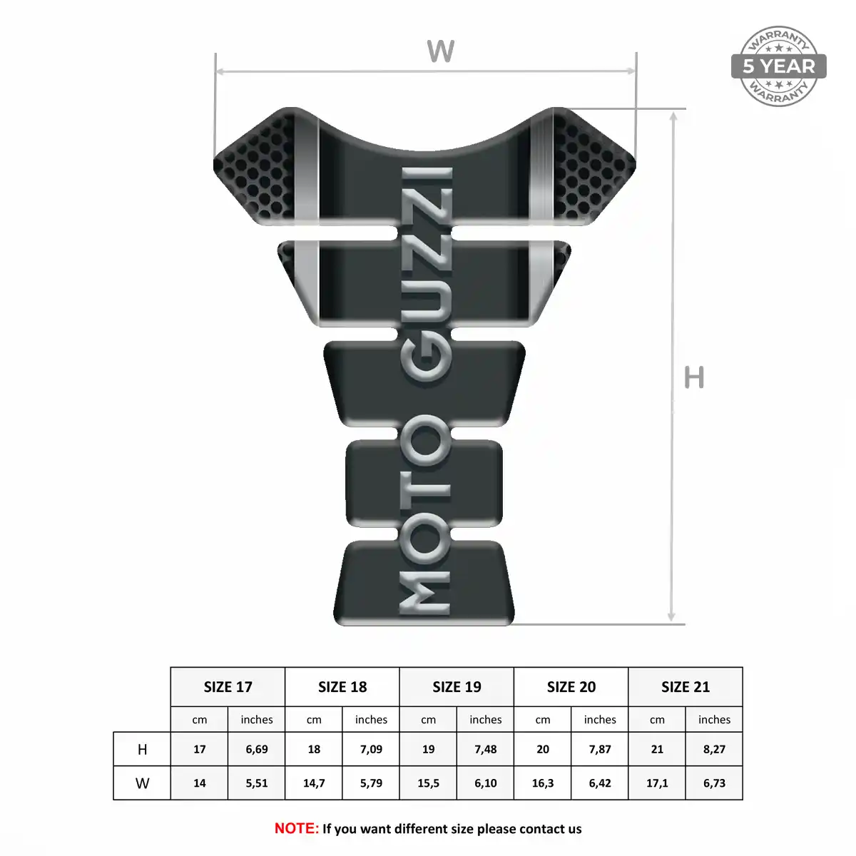 Moto Guzzi Self Adhesive Tank Pad Prime Quality
