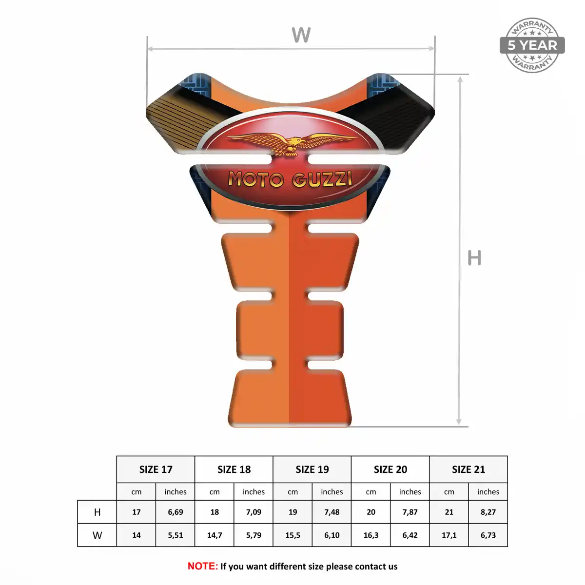Moto Guzzi Self Adhesive Tank Pad Sleek Style