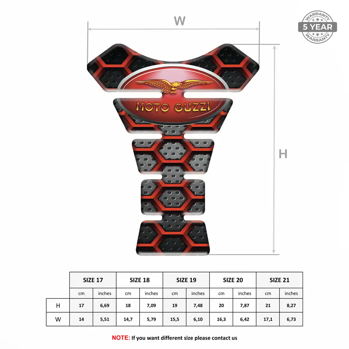 Moto Guzzi Self Adhesive Tank Pad Superior Craft