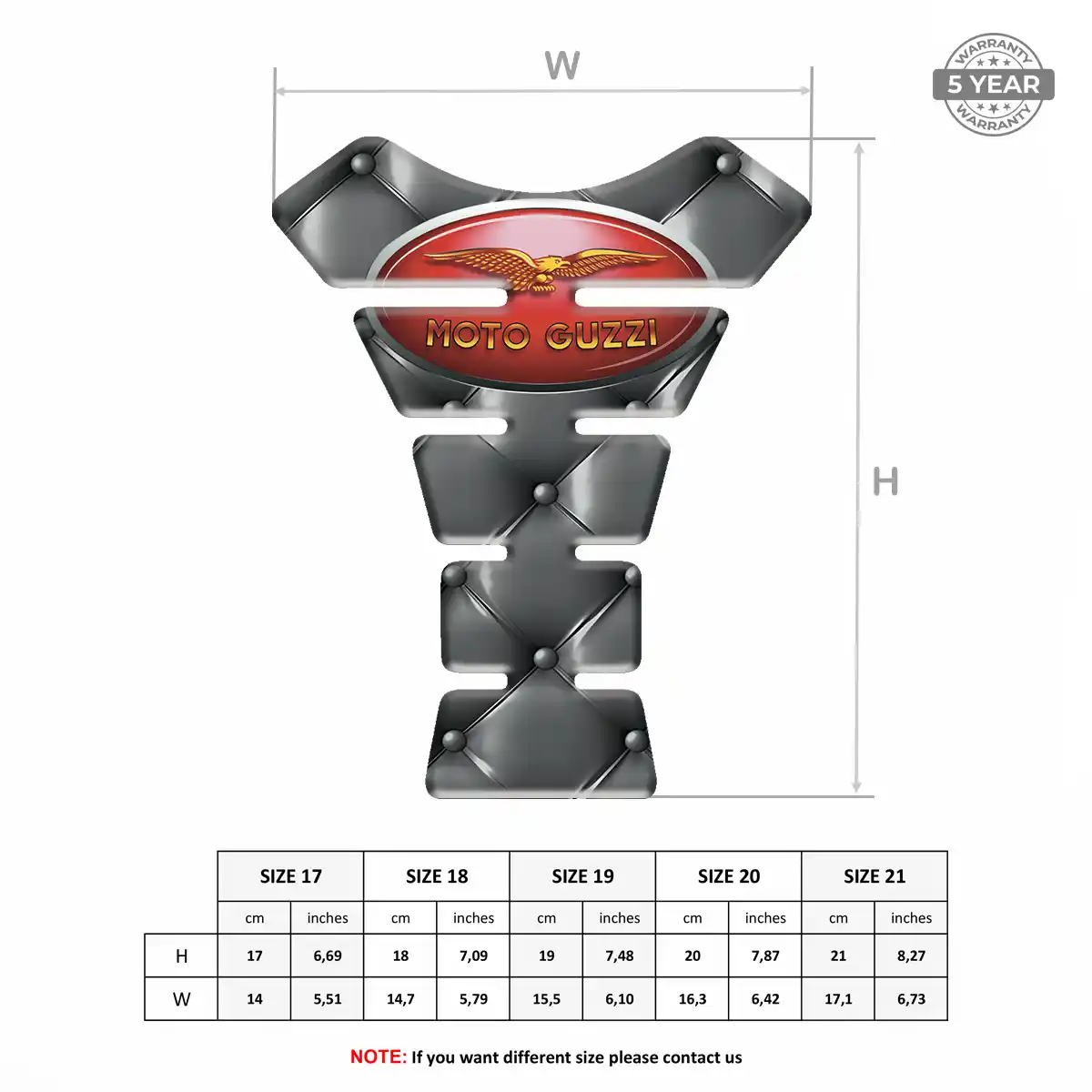 Moto Guzzi Tank Guard Pad Motorbike Elite Finish