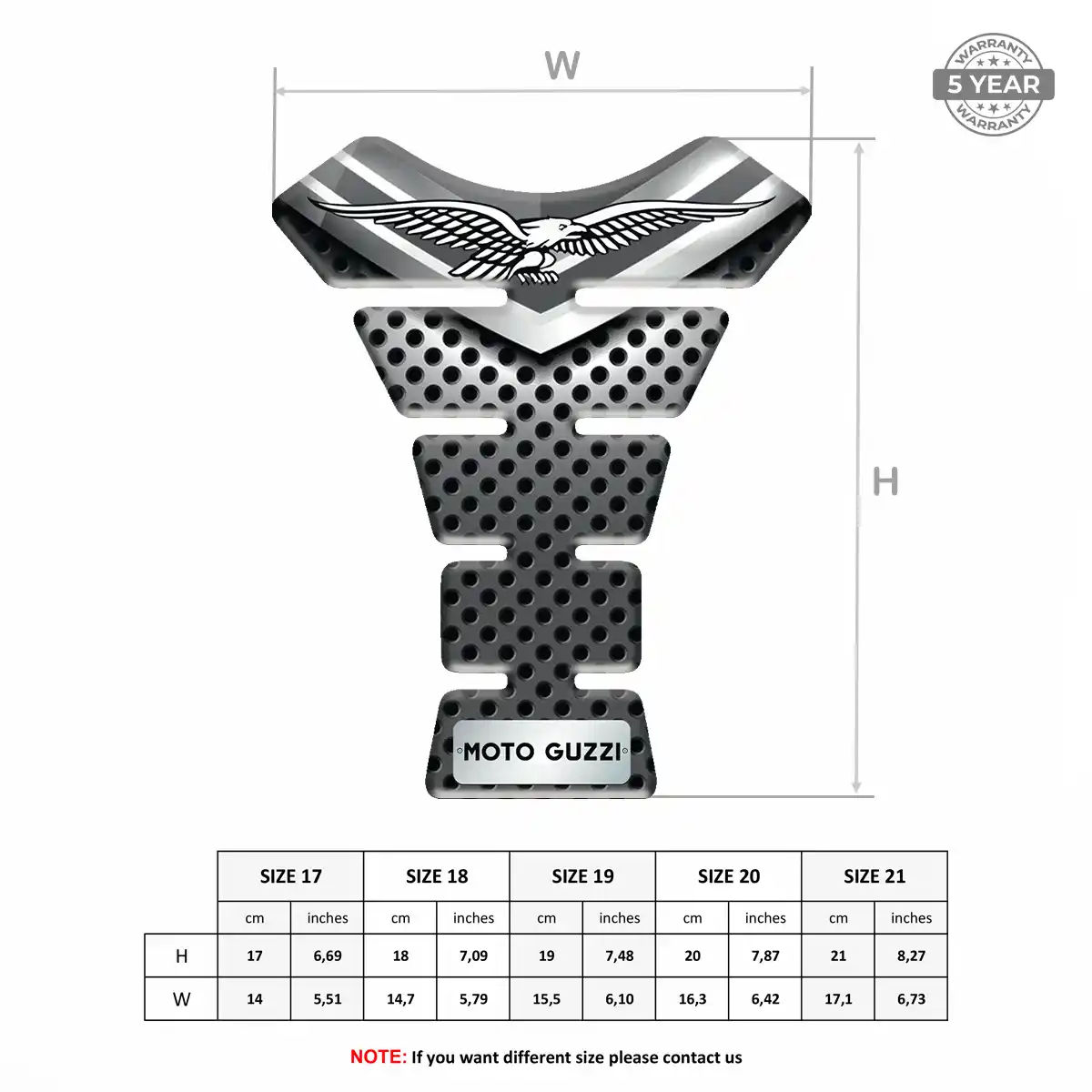 Moto Guzzi Tank Pad Guard Motorcycle Elite Finish