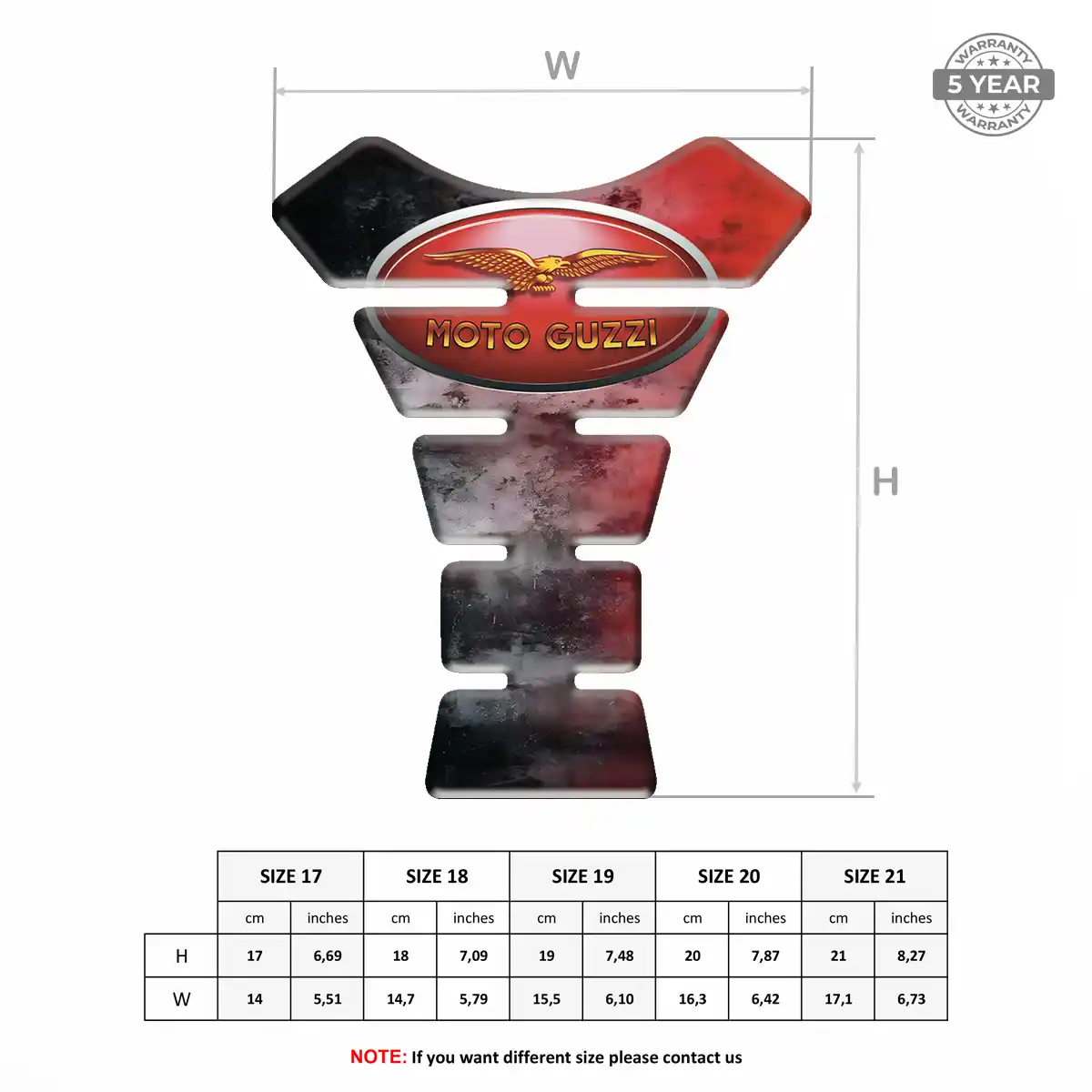 Moto Guzzi Tank Pad Motorbike Elite Finish