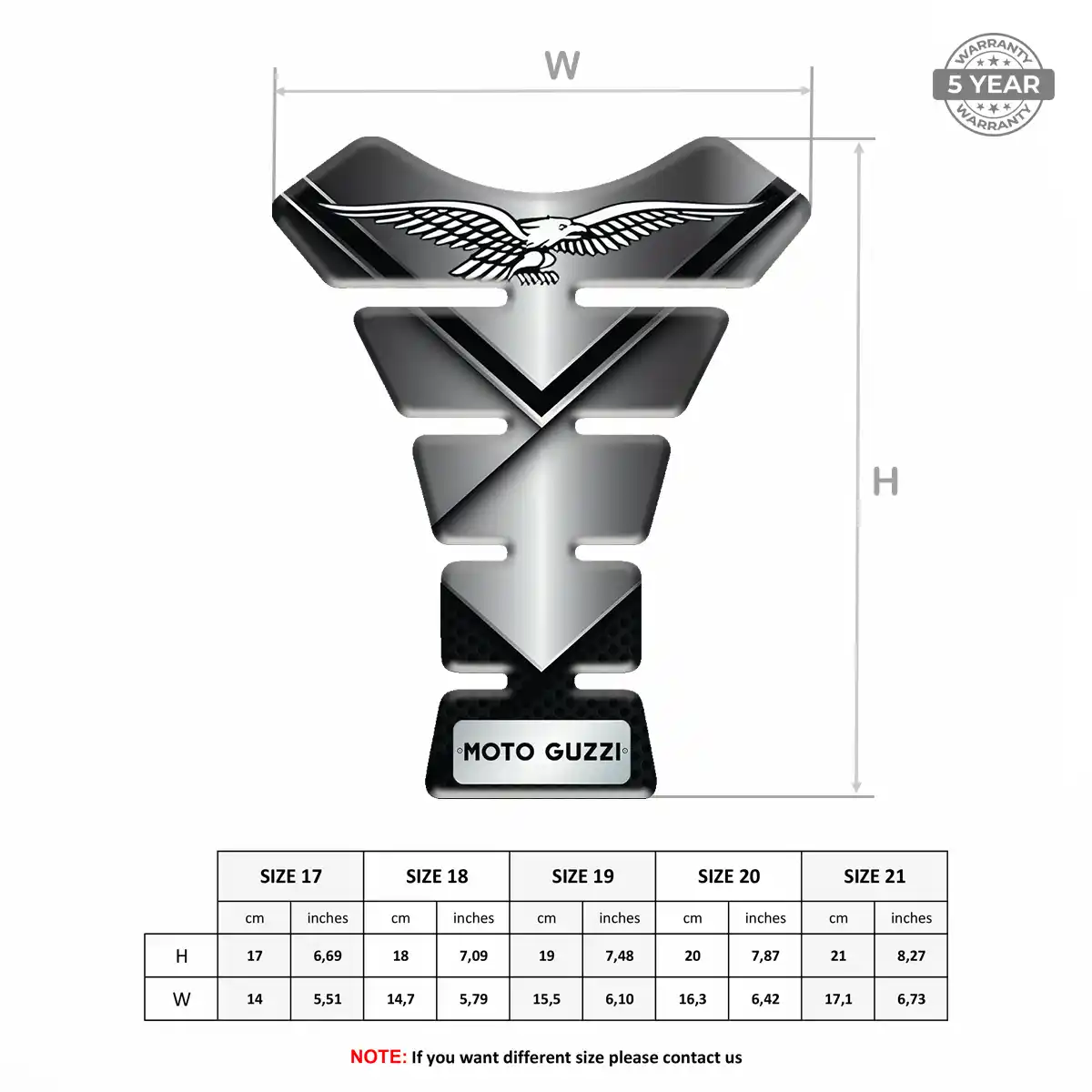 Moto Guzzi Tank Pad Motorcycle Signature Grade