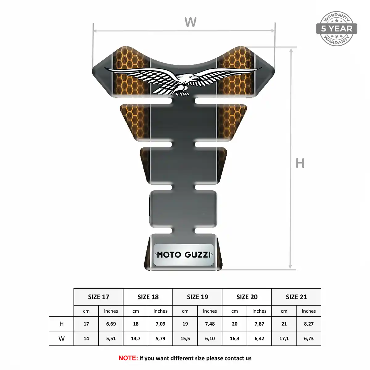 Moto Guzzi Tank Pad Protector Motorbike Elite Finish