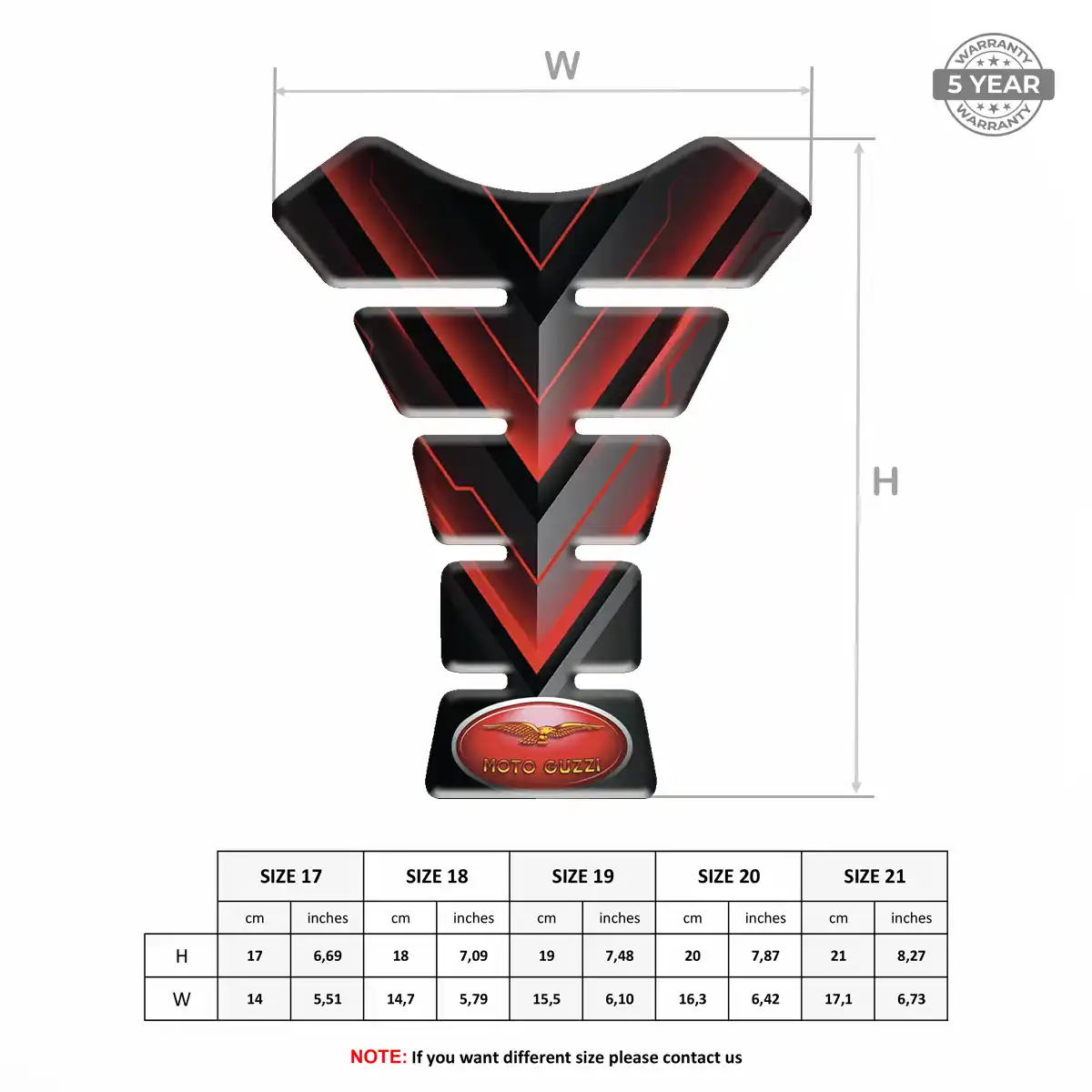 Moto Guzzi Tank Pad Protector Motorcycle Refined Design