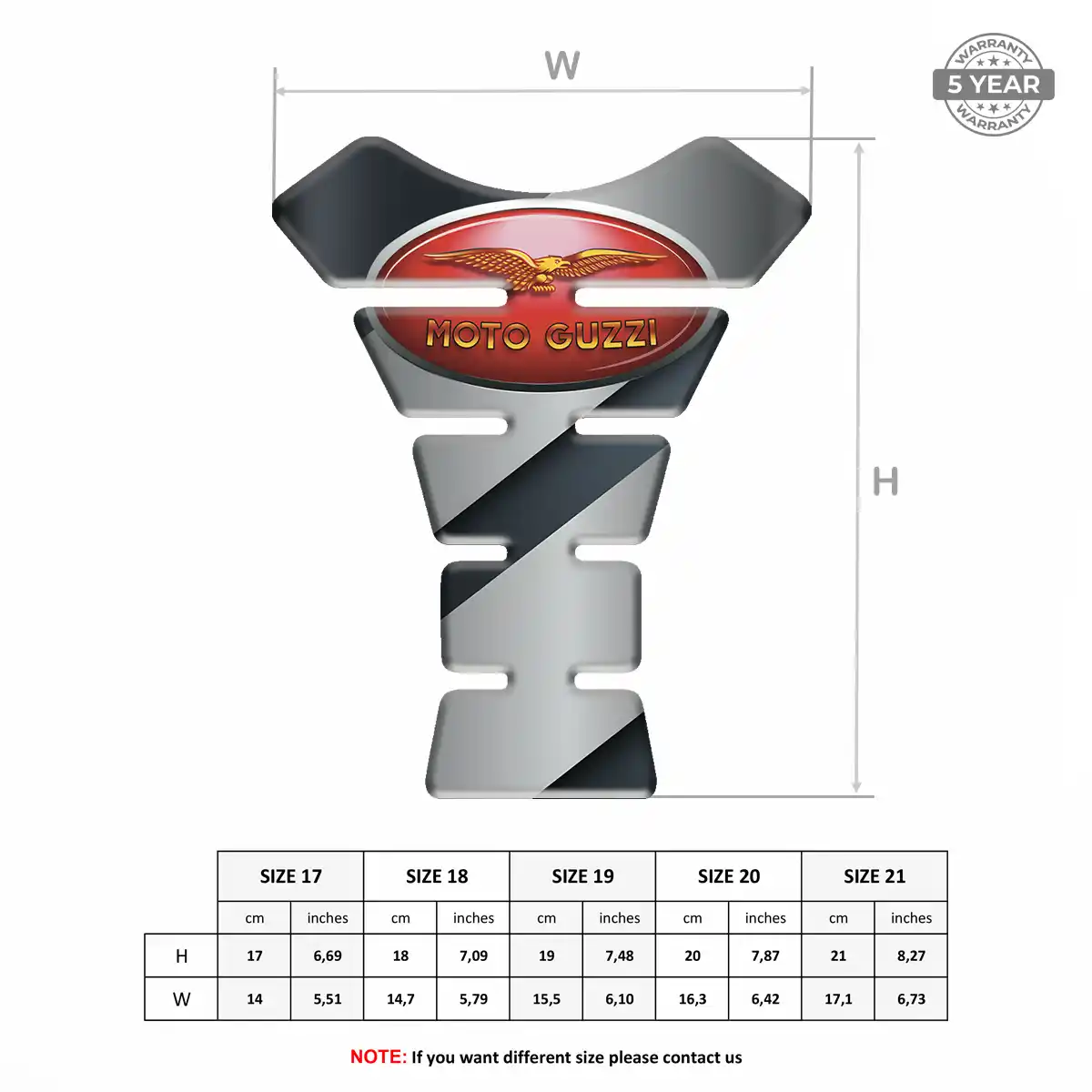 Moto Guzzi Tank Pad Protector Motorcycle Signature Grade