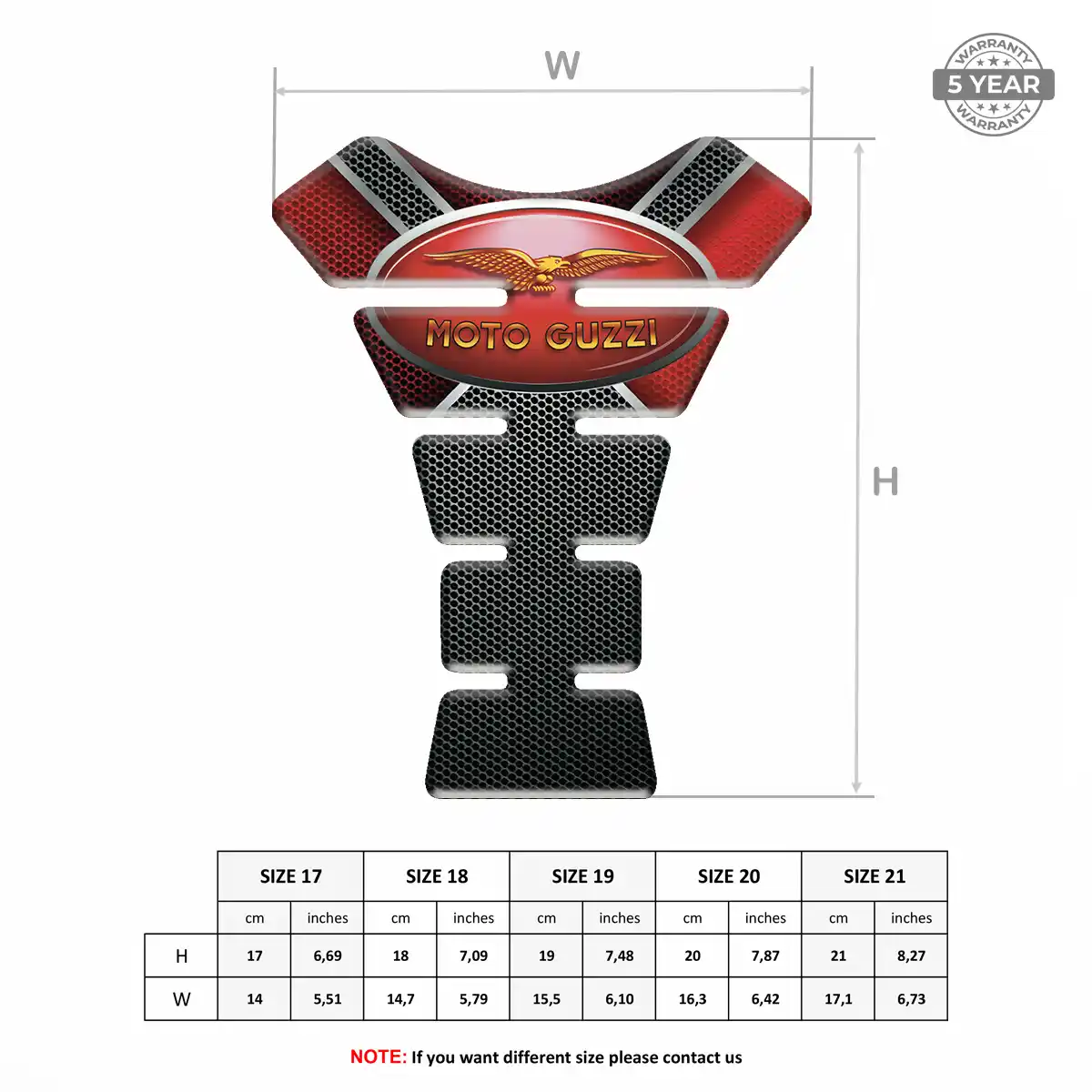 Moto Guzzi Tank Pads Fuse Motorcycle Signature Grade