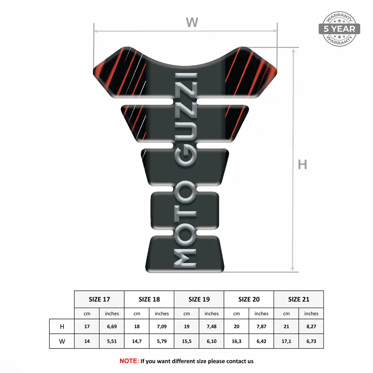 Moto Guzzi Tank Pads Motorbike Elite Finish